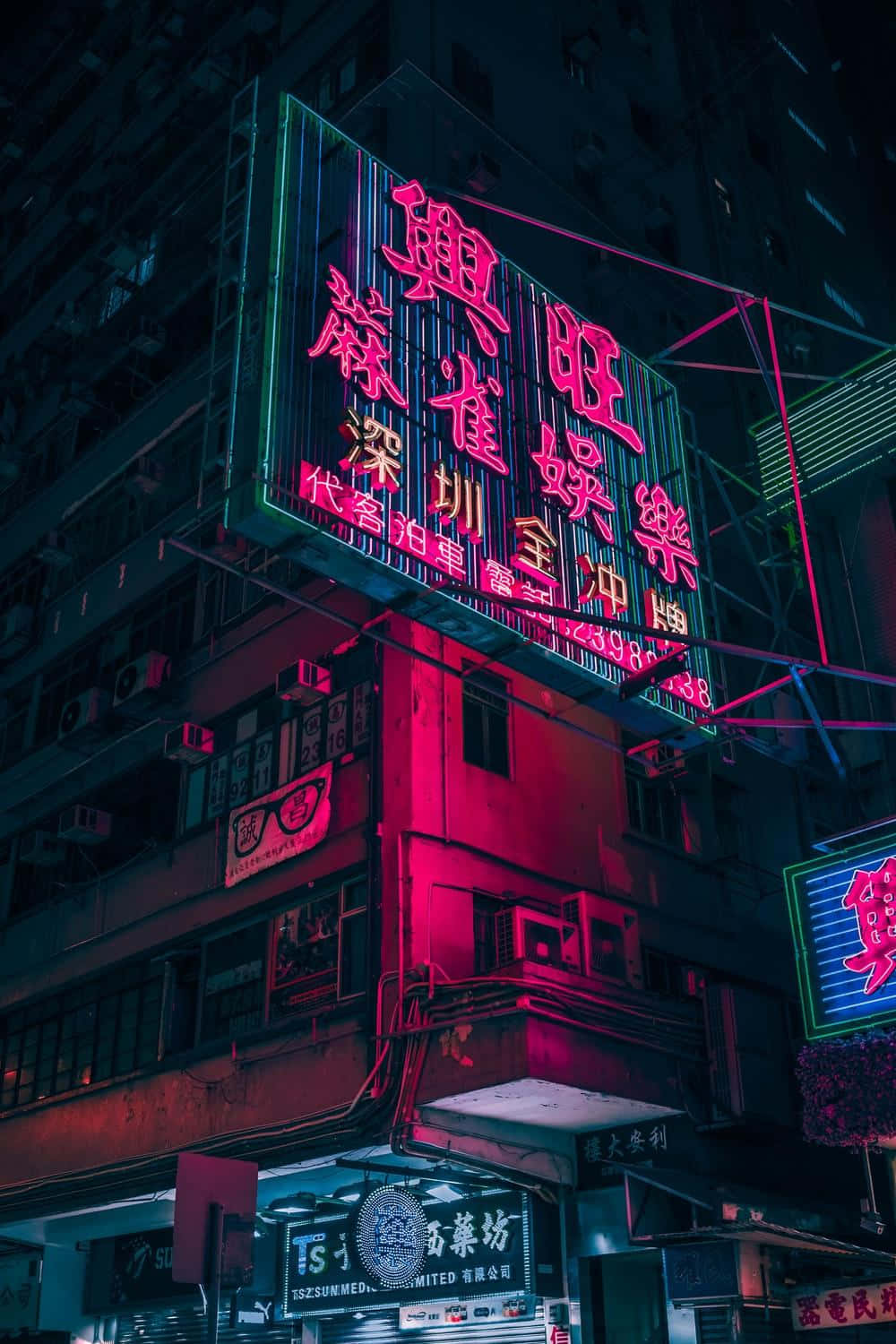 neon signs, urban nightlife, pink, HD Phone Wallpaper