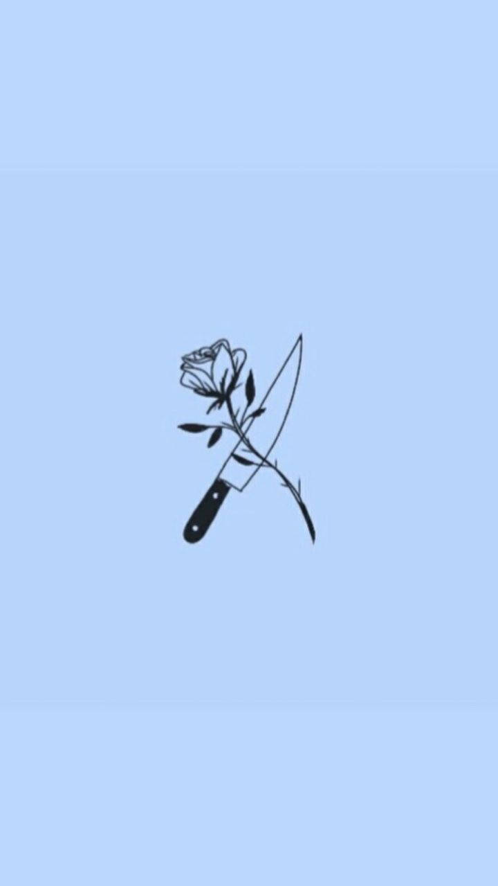 aesthetic knife rose cell phone, rose, knife, HD Phone Wallpaper