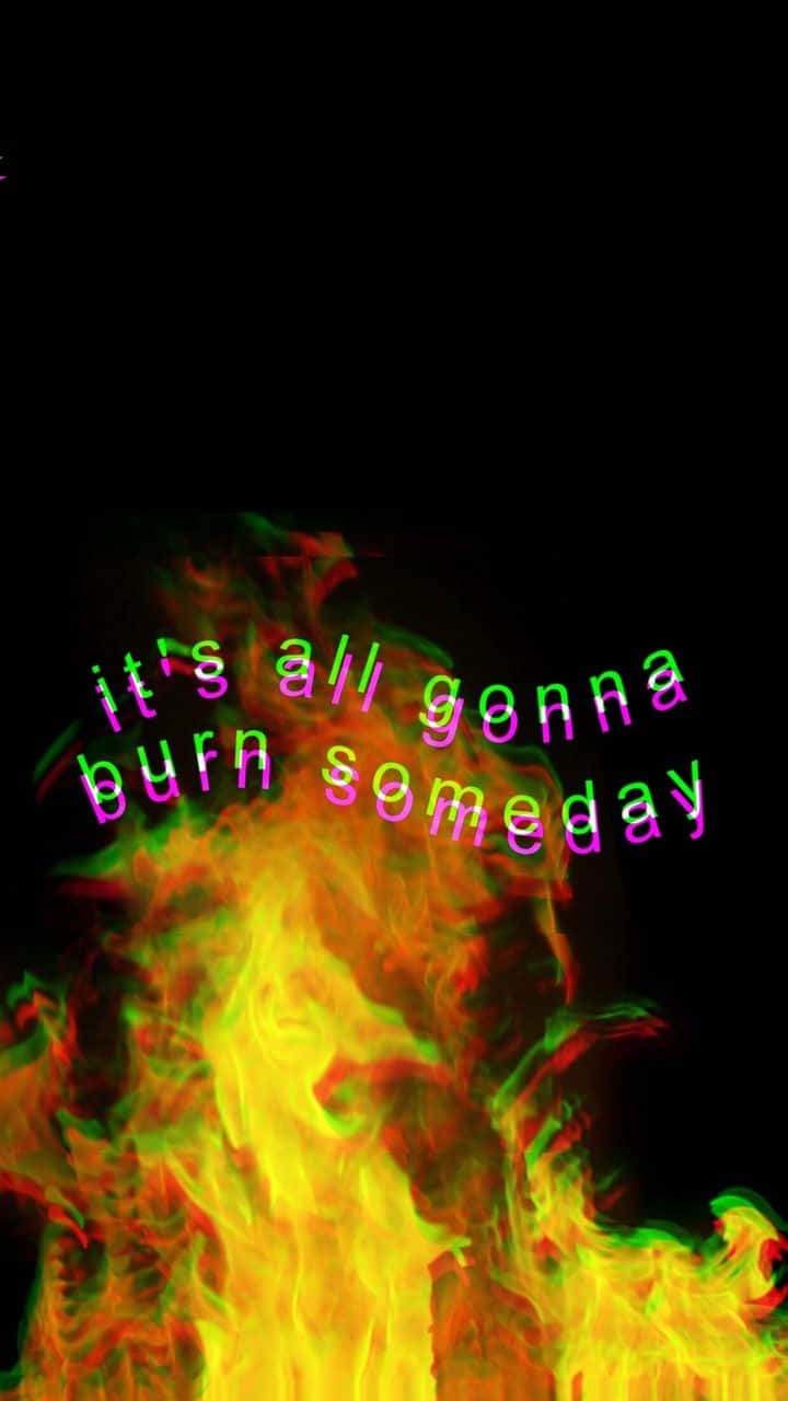 Aesthetic Grunge Phone, black backdrop, vivid flames, HD Phone Wallpaper