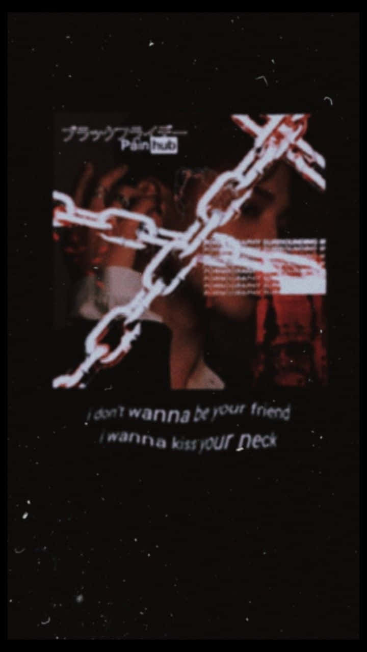 Aesthetic Grunge Phone, glitchy album cover, white chain, HD Phone Wallpaper