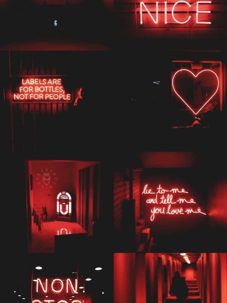 red neon signs, dark rooms, heart, SD Phone Wallpaper