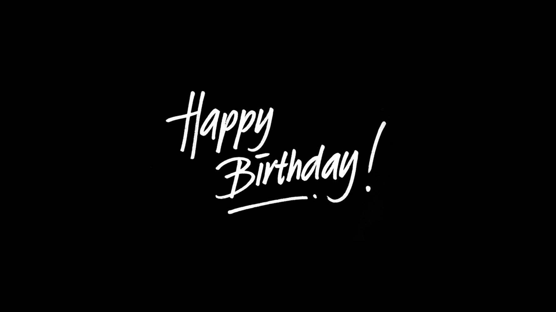 black, white, Happy Birthday!, HD Desktop Wallpaper
