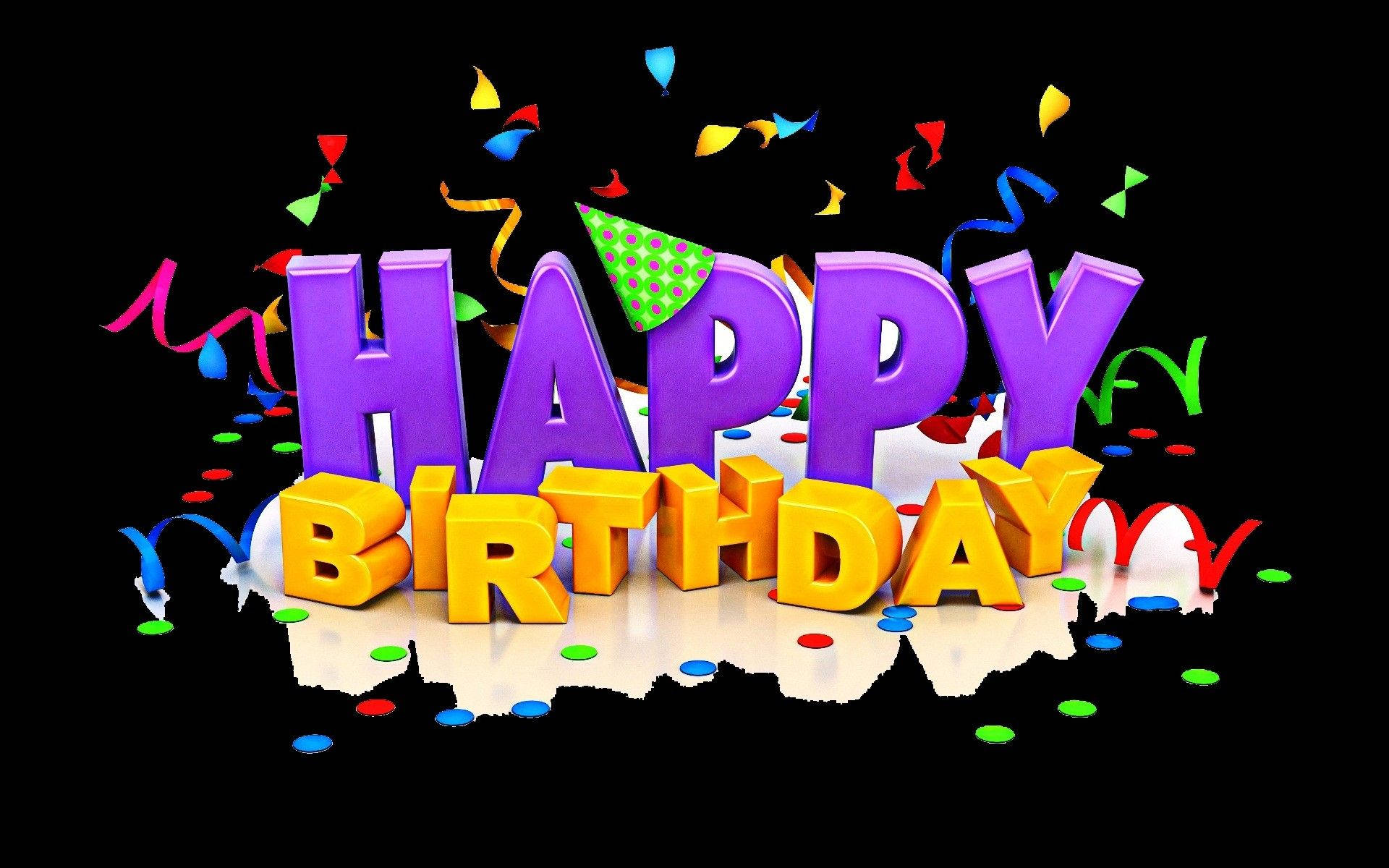 HAPPY BIRTHDAY, purple, yellow, Full HD Desktop Wallpaper