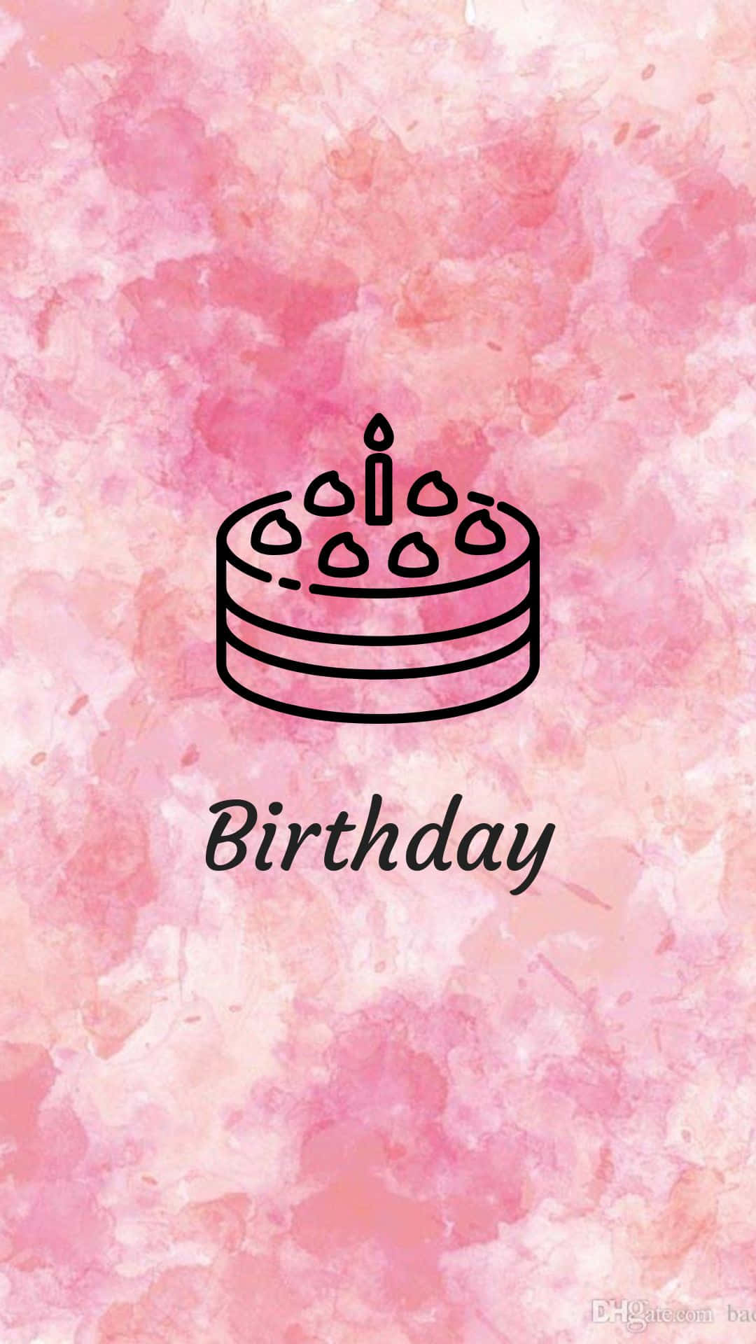 minimalist black line drawing, birthday cake, one candle, Full HD Phone Wallpaper