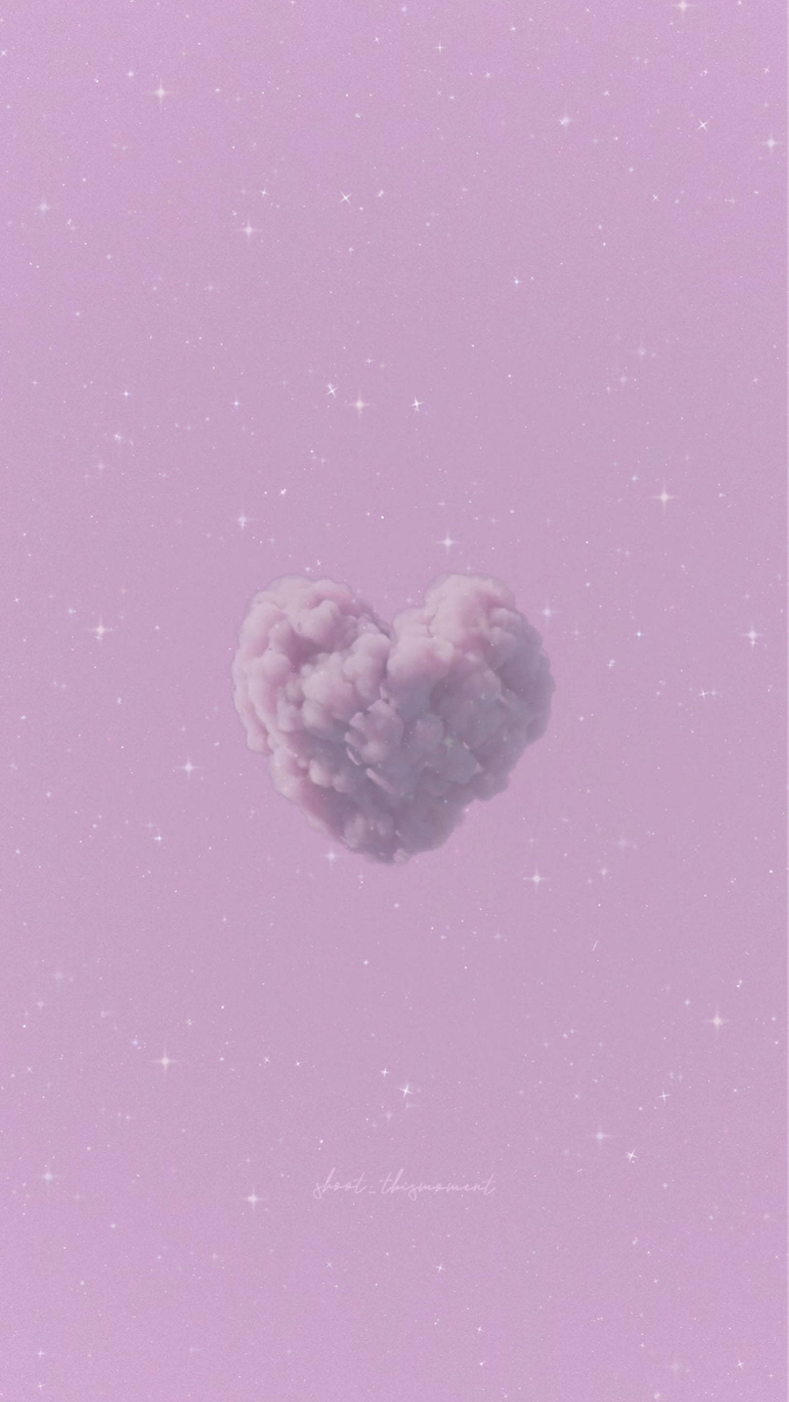 Aesthetic Heart, lavender, heart-shaped cloud, 2K Phone Wallpaper