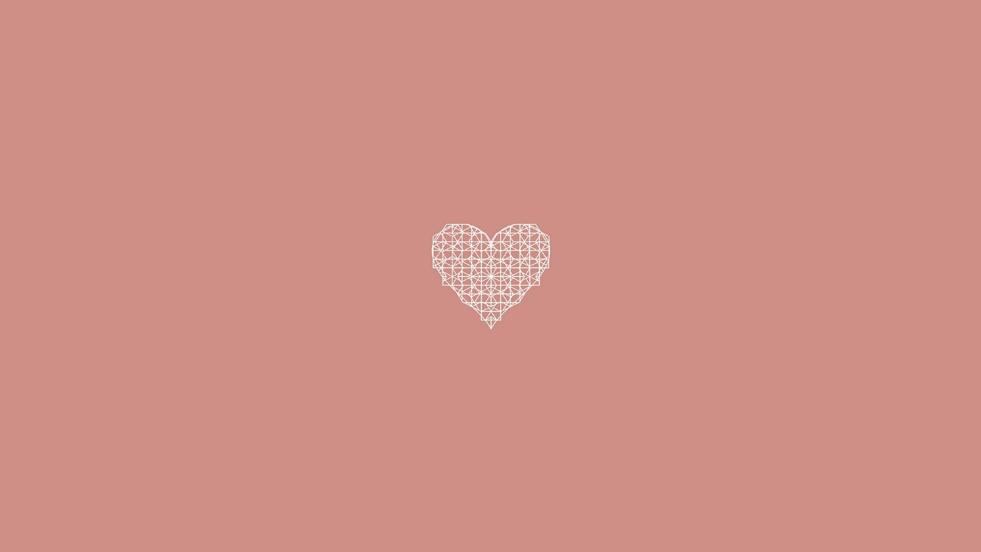 white lace, geometric heart, dusty rose, Full HD Desktop Wallpaper