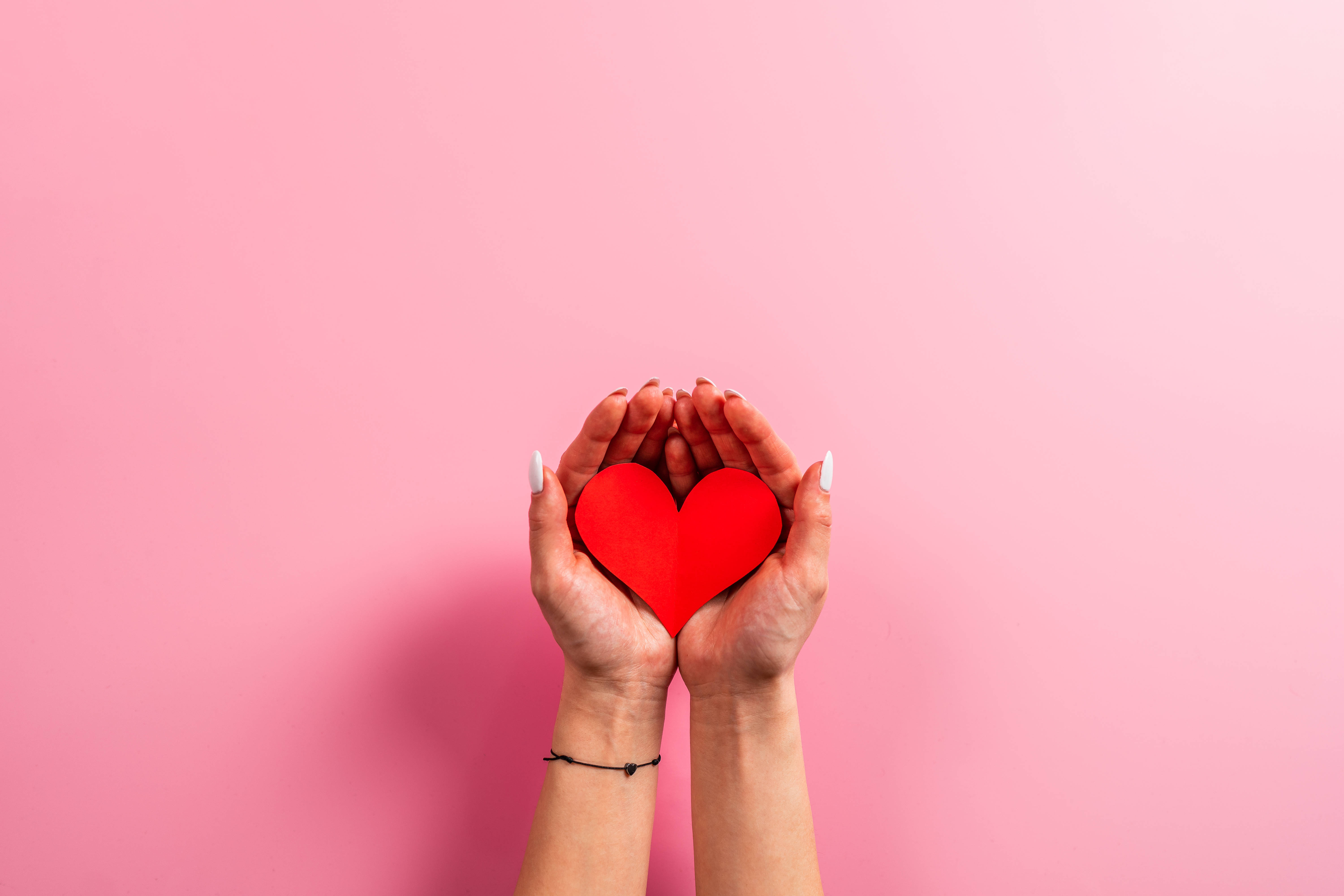 aesthetic heart, paper cutout, bright red paper heart, 5K Desktop Wallpaper