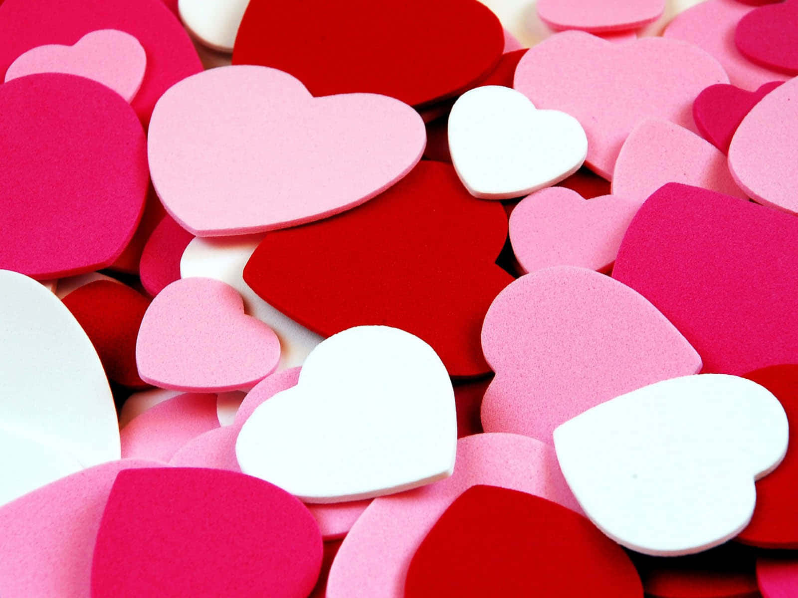 3D heart, red pink and white foam hearts, shiny surface, HD Desktop Wallpaper