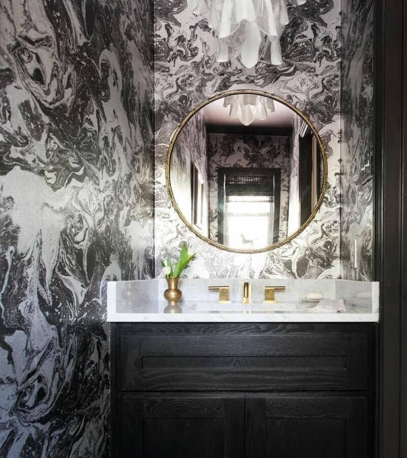 round mirror, 1950s style, bathroom, SD Phone Wallpaper