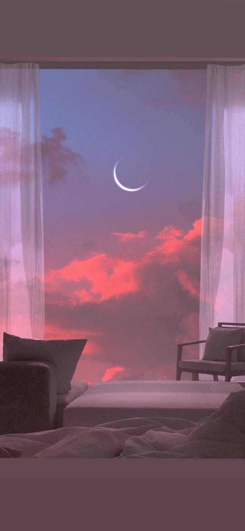 purple sky, twilight sky, pink and purple hues, HD Phone Wallpaper