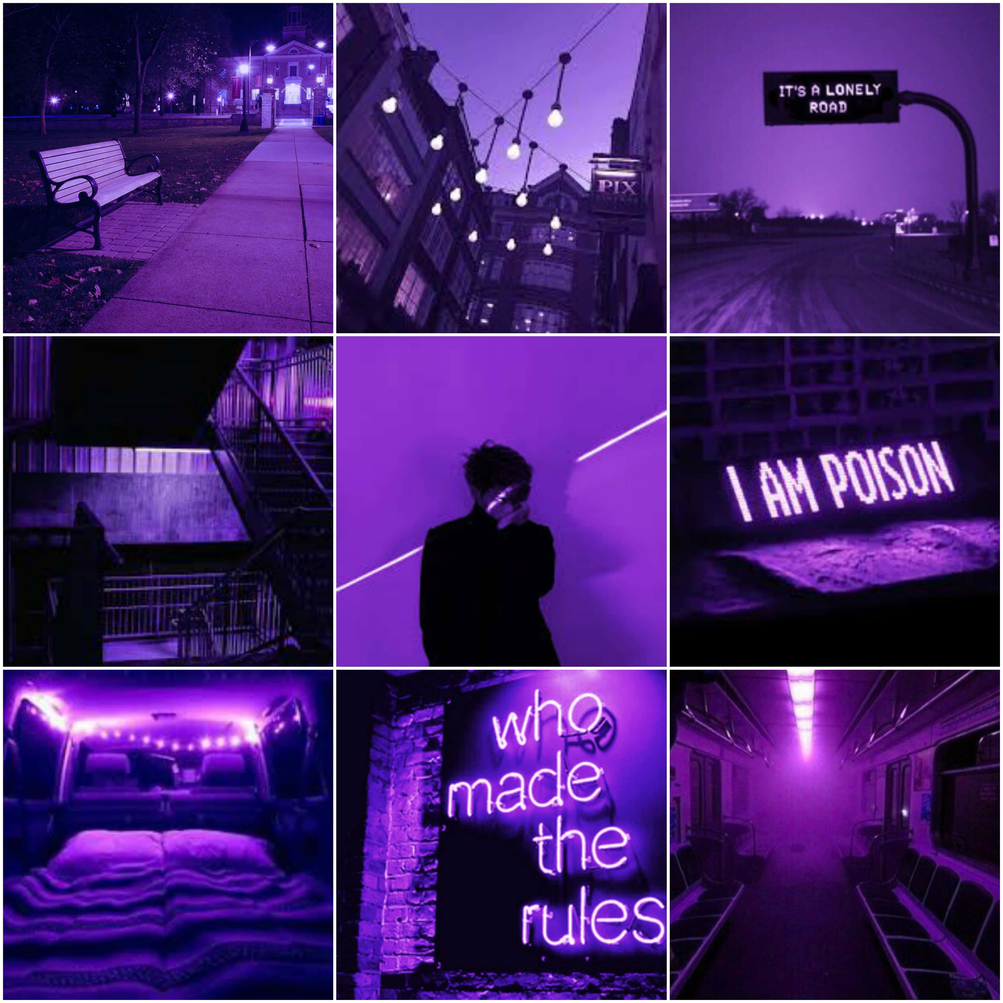 neon violet, urban night scenes, neon signs, 4K Desktop Wallpaper