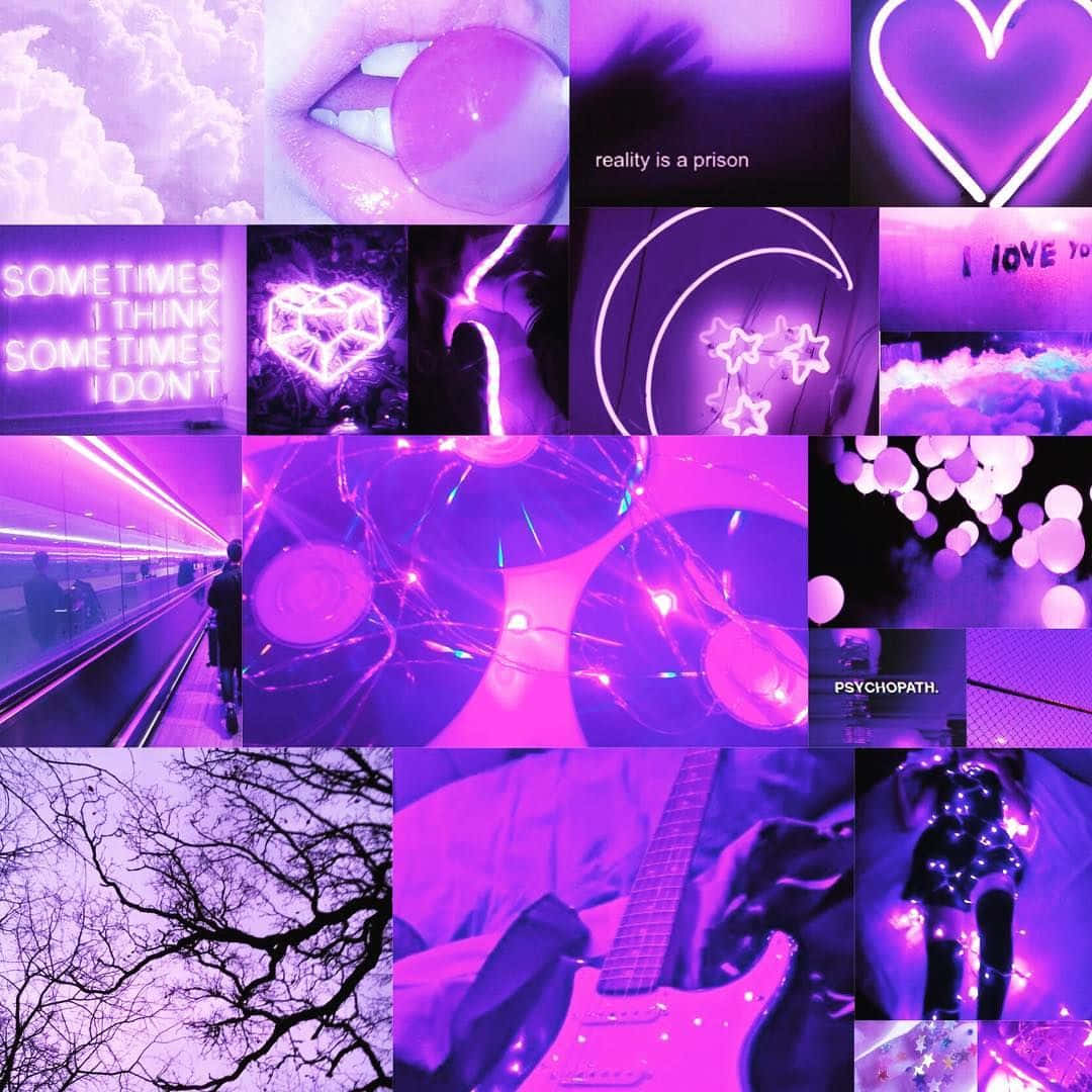 neon purple, neon lights, lips, SD Desktop Wallpaper
