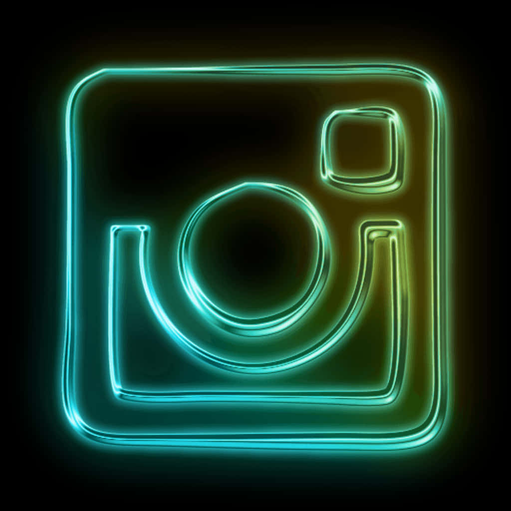 Instagram, neon green, glowing, SD Desktop Wallpaper