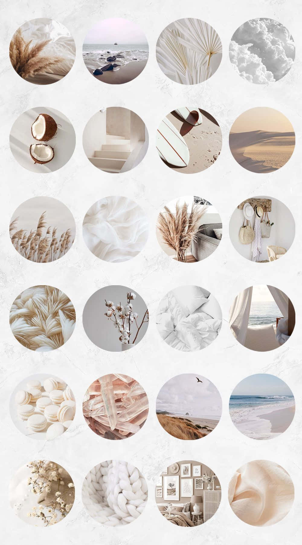 Aesthetic Instagram Story Highlight Icons, circular frames, soft beige, HD Phone Wallpaper