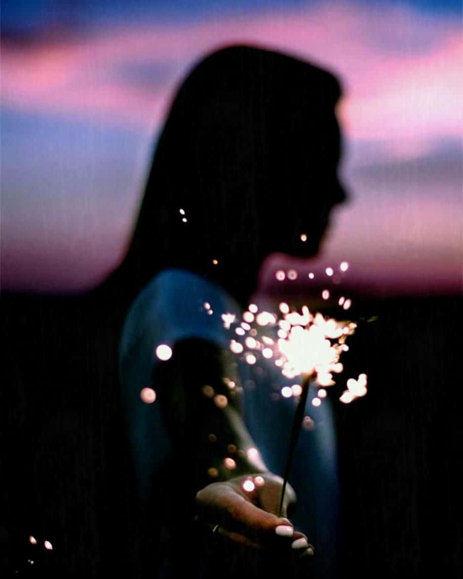 Aesthetic Instagram, silhouette, firework, SD Phone Wallpaper