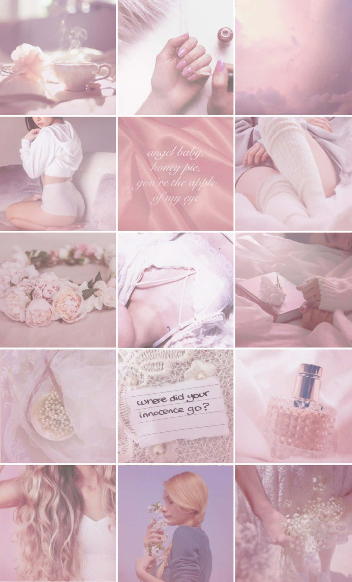 soft pink, lavender tones, dreamy collage, Full HD Phone Wallpaper