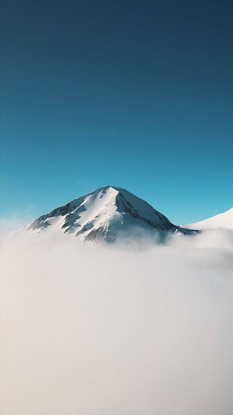 mountains peak, snowcapped mountain peak, clouds, HD Phone Wallpaper