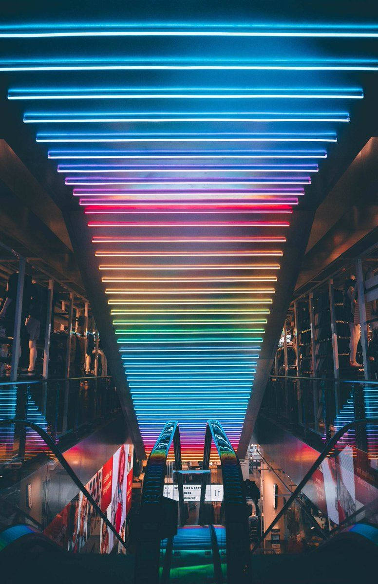 iPhone 11, neon lights, rainbow, SD Phone Wallpaper