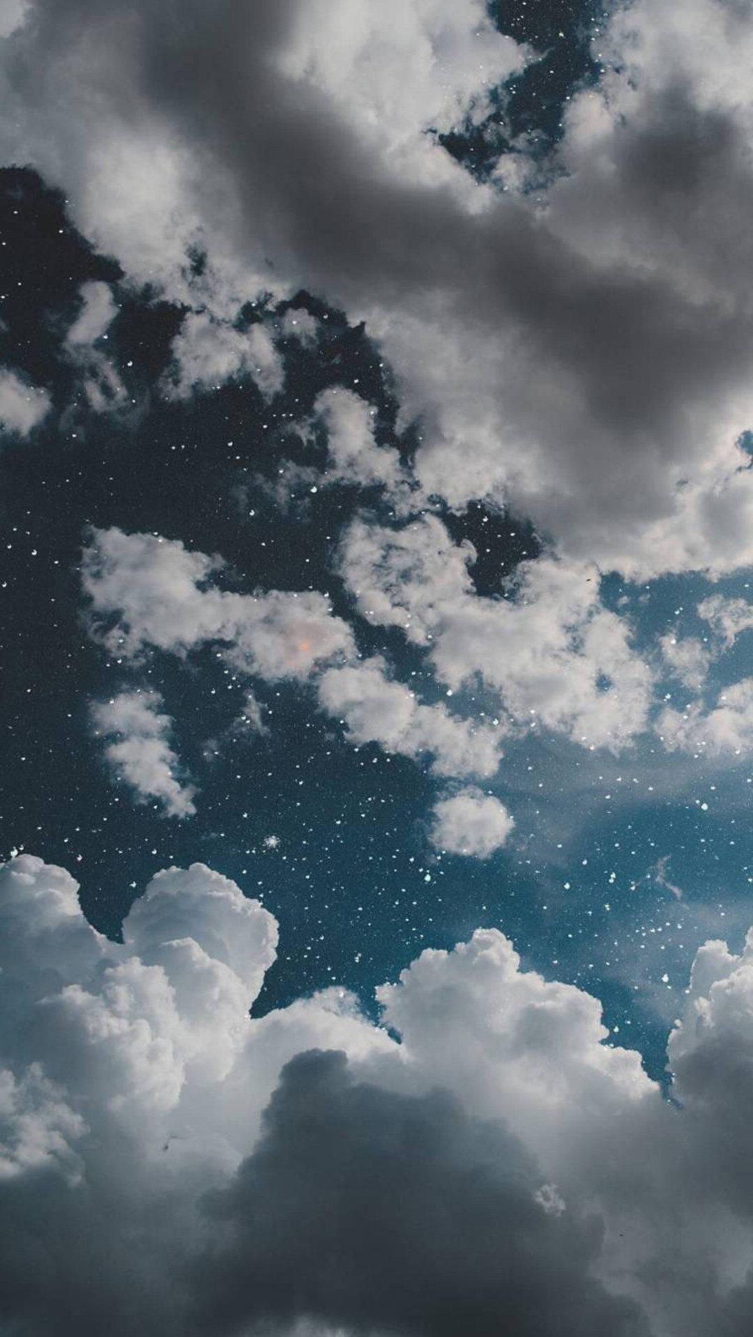 White Clouds Aesthetic iPhone 11, starry night sky, deep blue, HD Phone Wallpaper