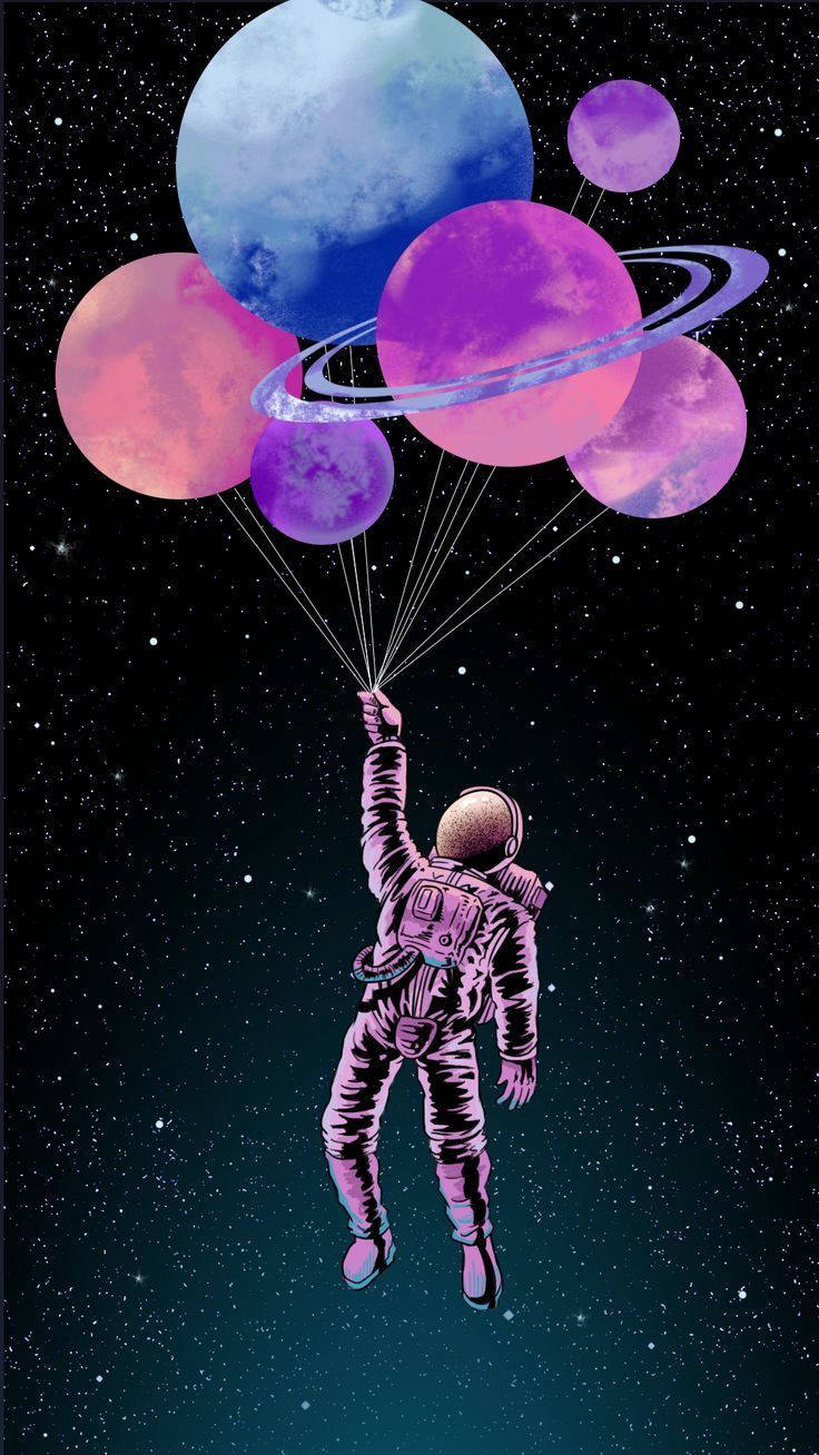 astronaut, space, colorful planets, HD Phone Wallpaper