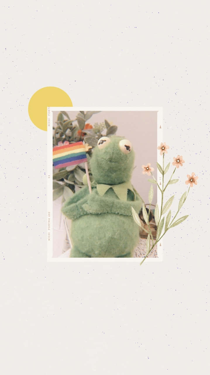 Kermit, soft green, rainbow flag, HD Phone Wallpaper