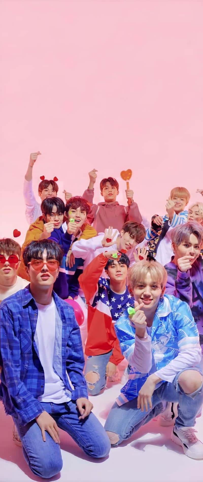 Kpop Group, pink aesthetic, colorful outfits, HD Phone Wallpaper