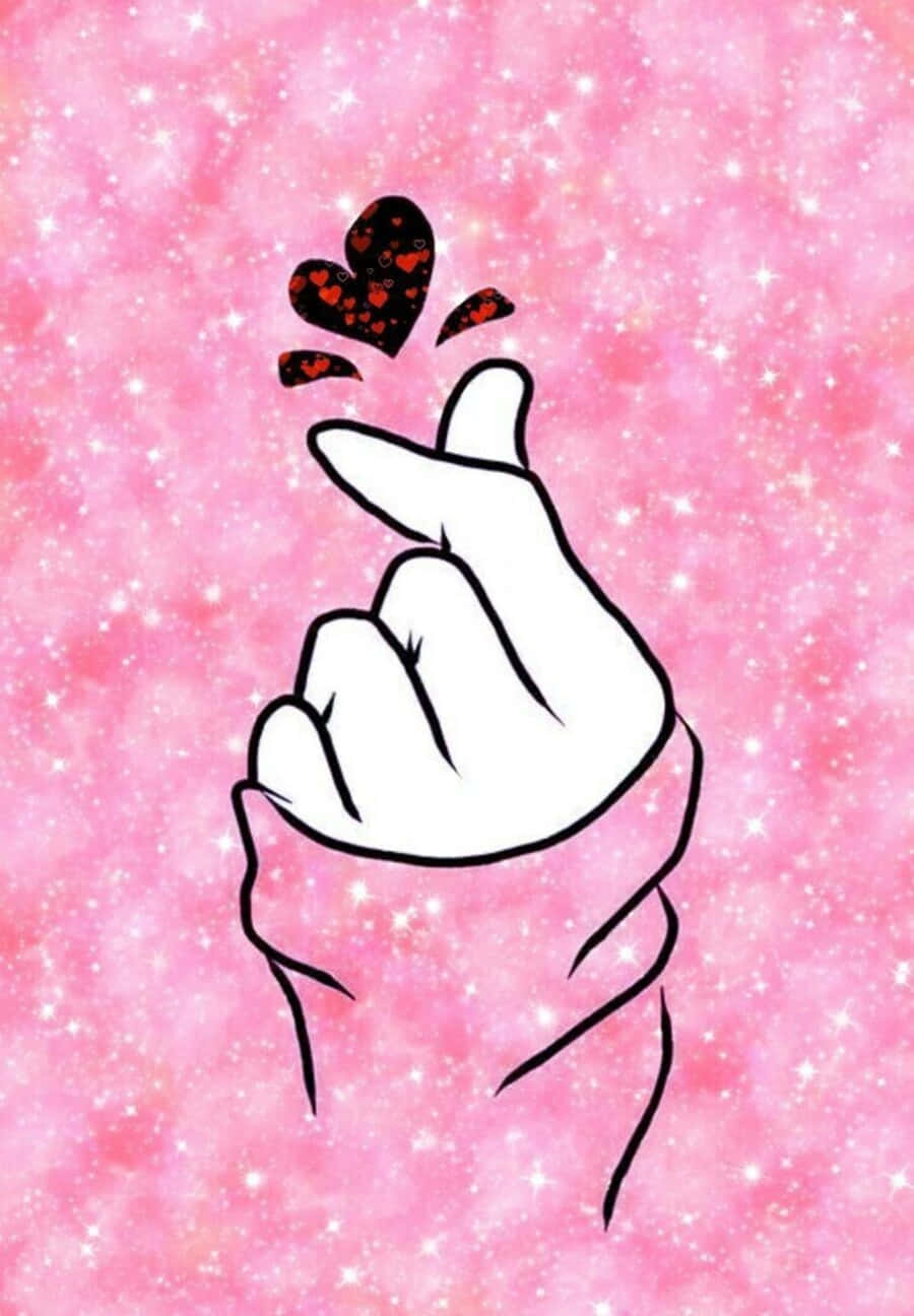 kpop, kawaii, pink background, HD Phone Wallpaper