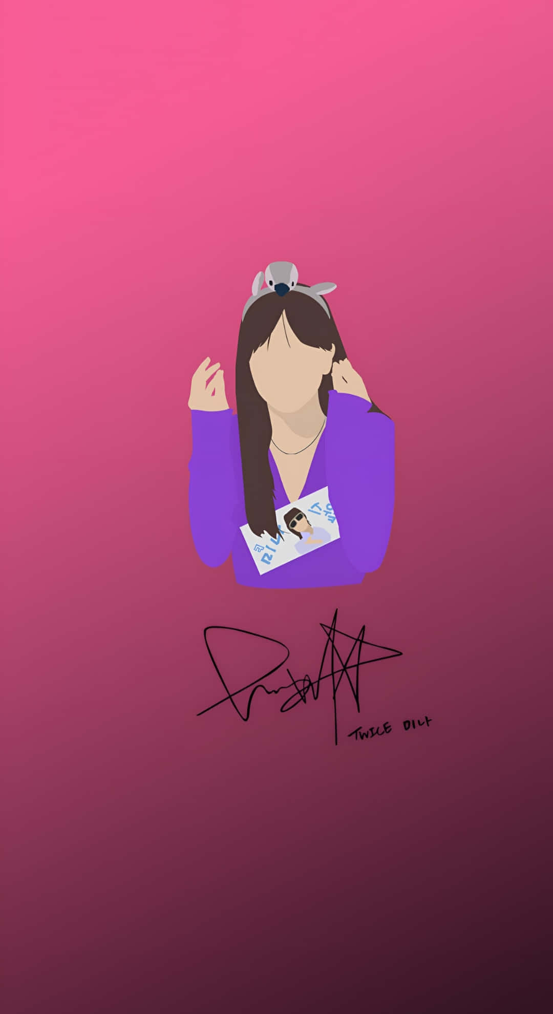 minimalist kpop idol art, purple top, photo ID, Full HD Phone Wallpaper