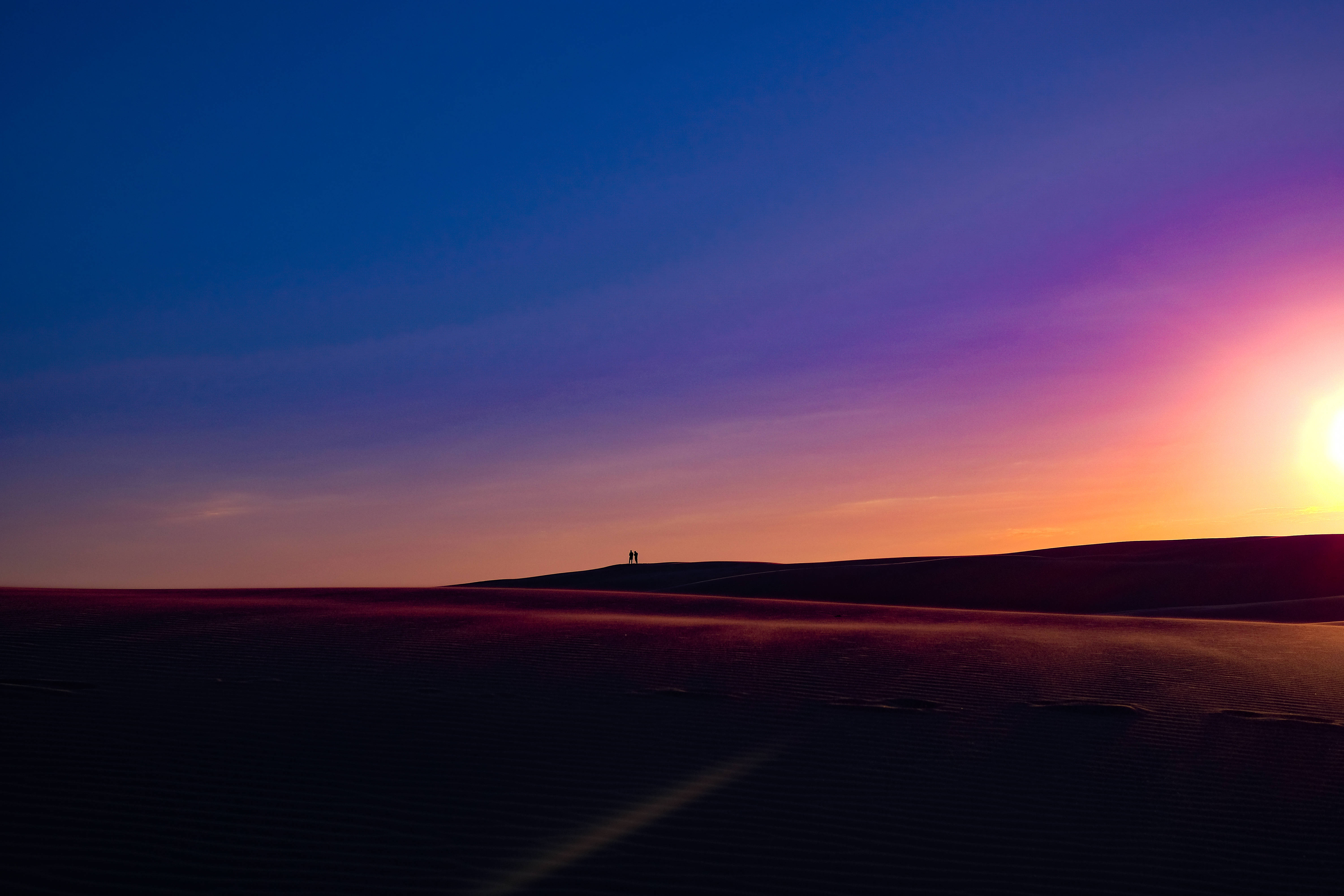 mountain landscape, vivid evening sky, fiery orange, 5K Desktop Wallpaper