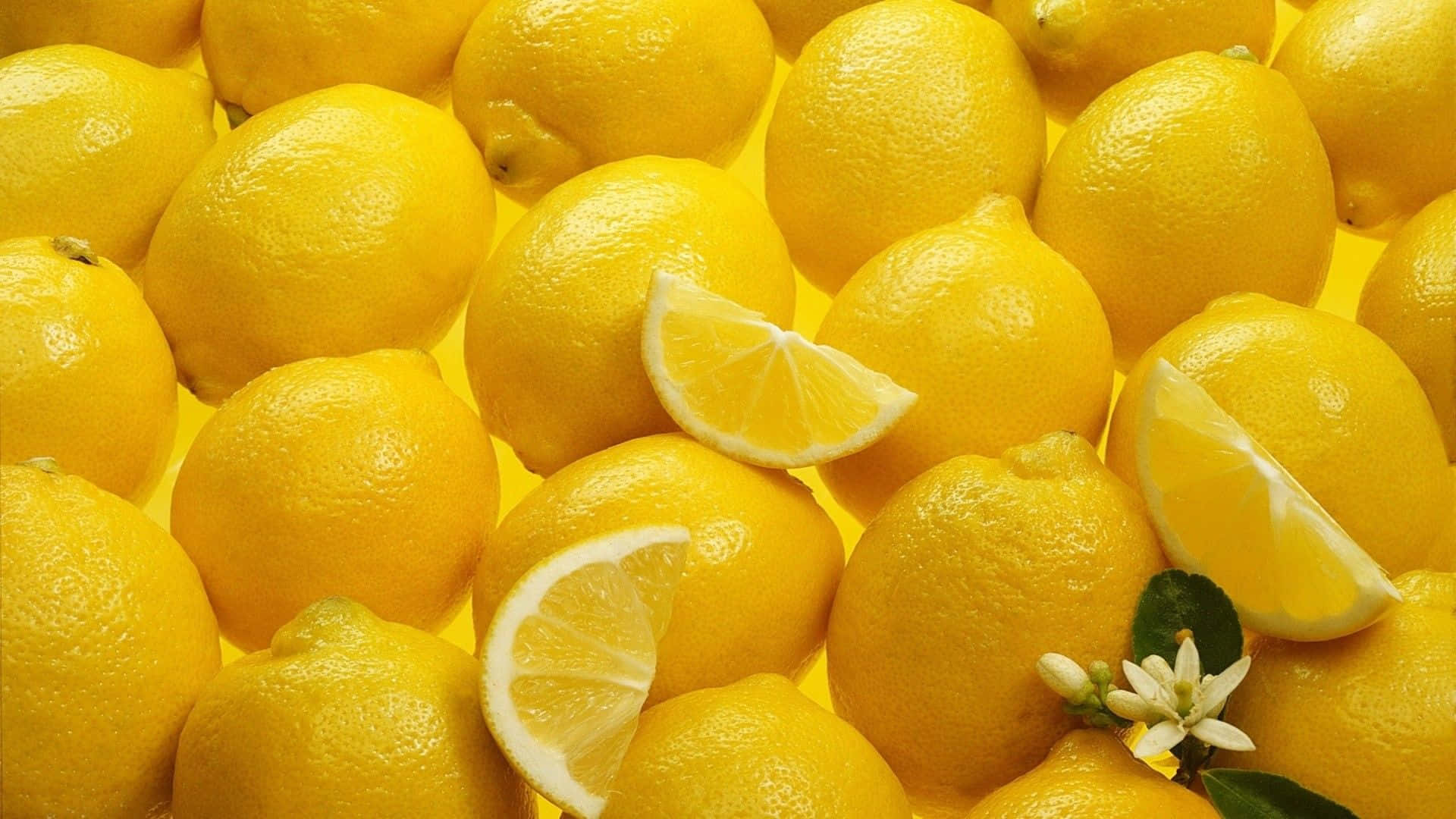 Aesthetic Lemon, bright yellow lemons, slices, Full HD Desktop Wallpaper