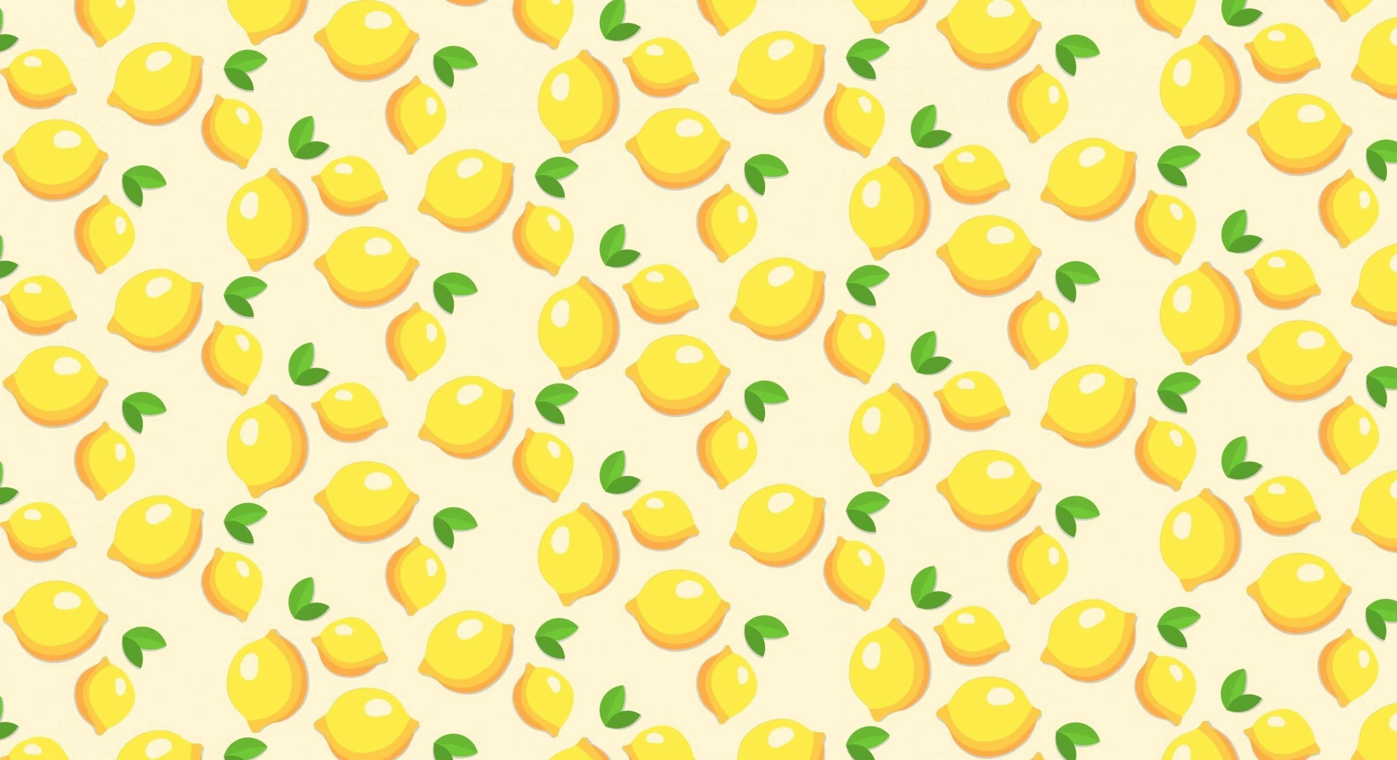 Aesthetic Lemon, bright yellow lemons, green leaves, 2K Desktop Wallpaper