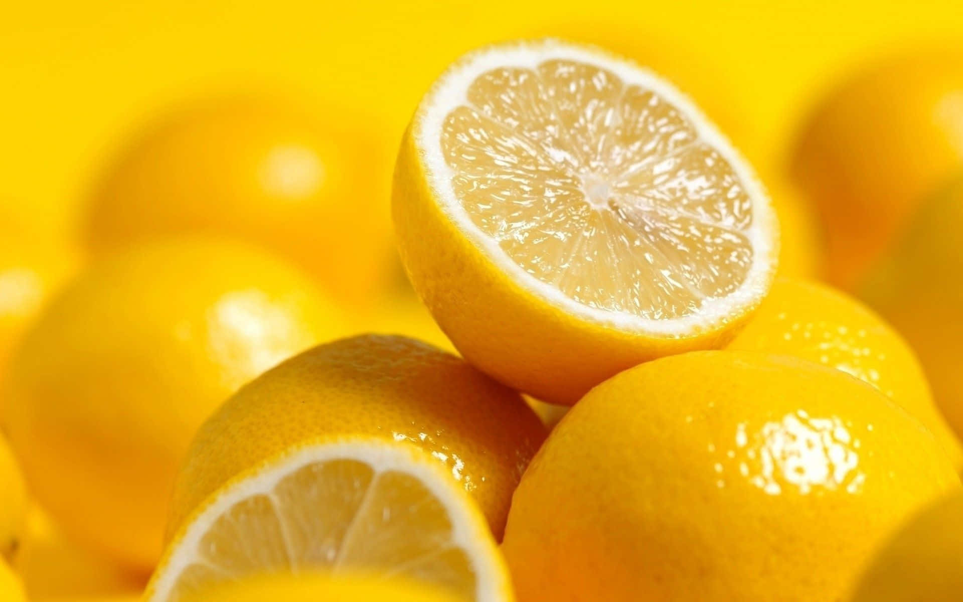 Aesthetic Lemon, yellow lemons, sliced in half, Full HD Desktop Wallpaper