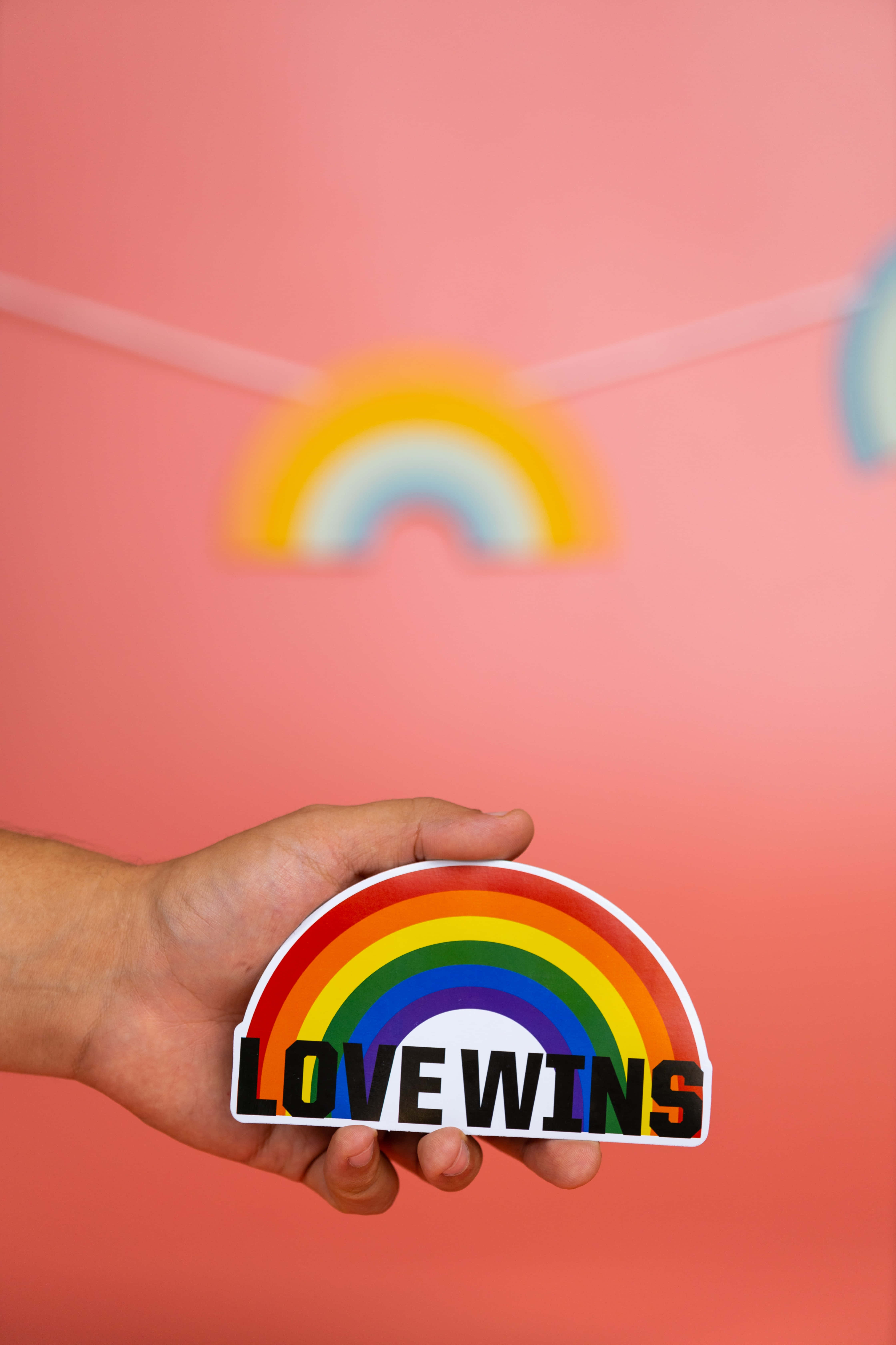 Aesthetic LGBT Rainbow, LOVE WINS, rainbow sticker, 5K Phone Wallpaper