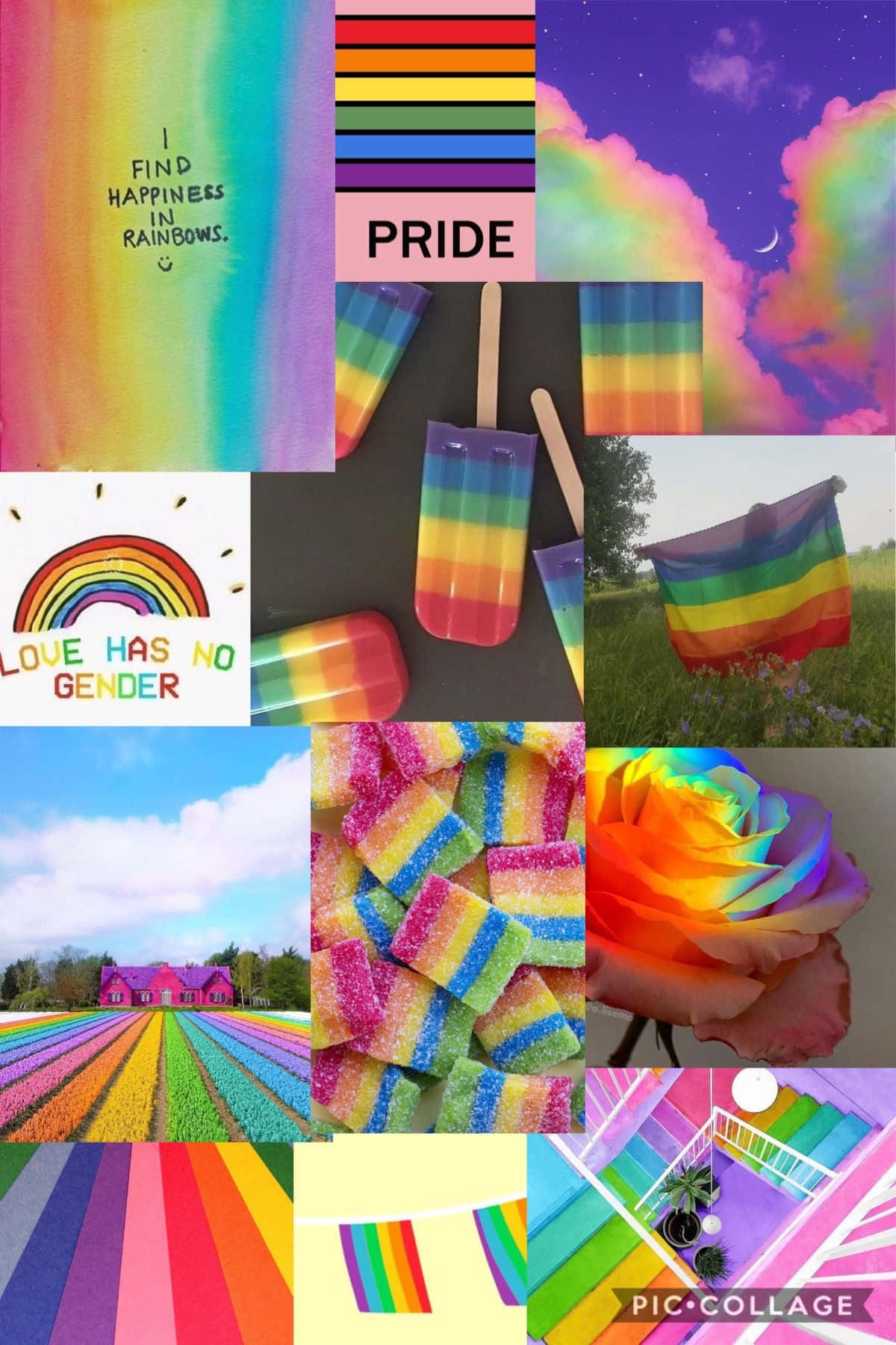 Aesthetic LGBT Rainbow, rainbow popsicles, flags, HD Phone Wallpaper