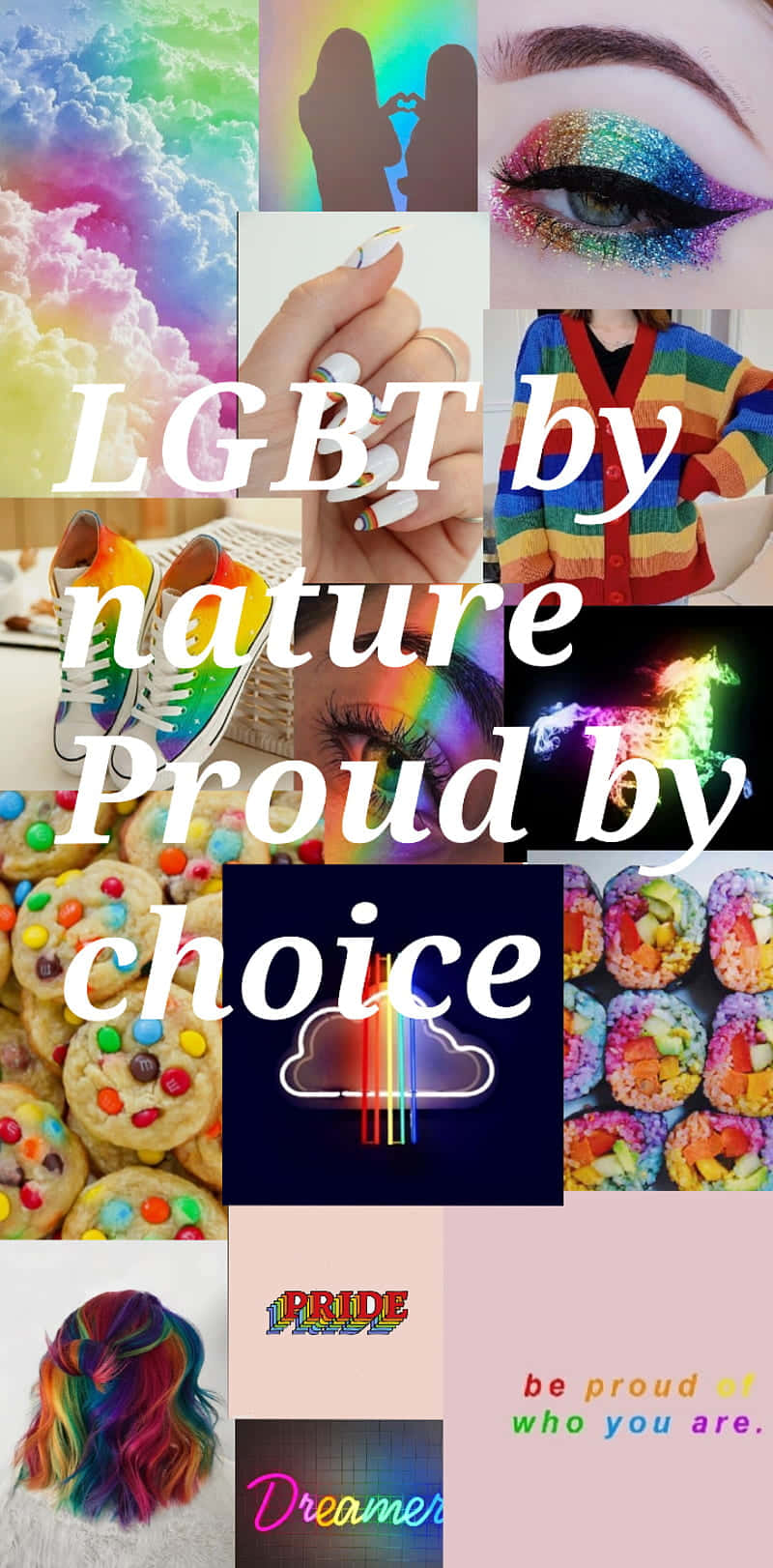 LGBT By Nature, rainbow-themed collage, glittery eyes, HD Phone Wallpaper