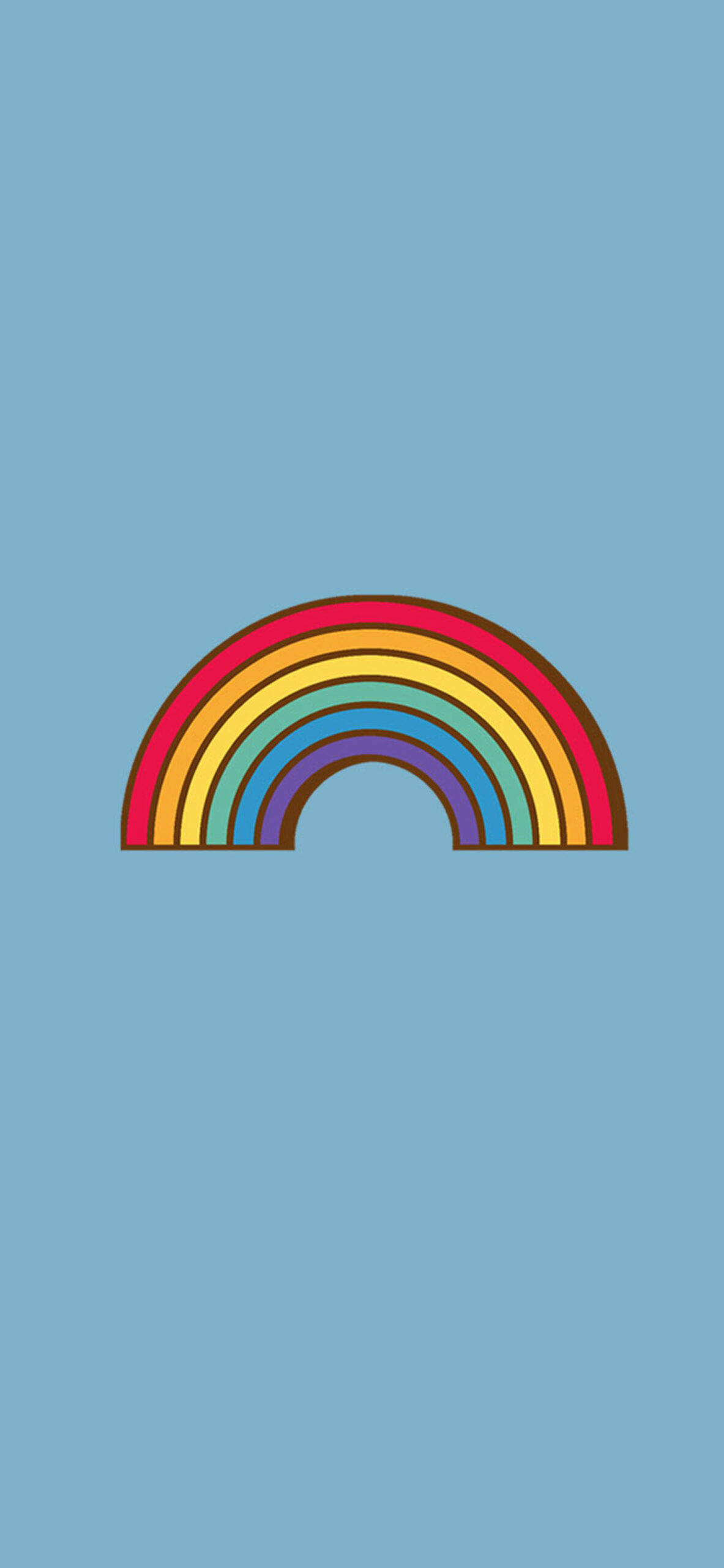 rainbow, bold colored arcs, solid light blue background, 2K Phone Wallpaper