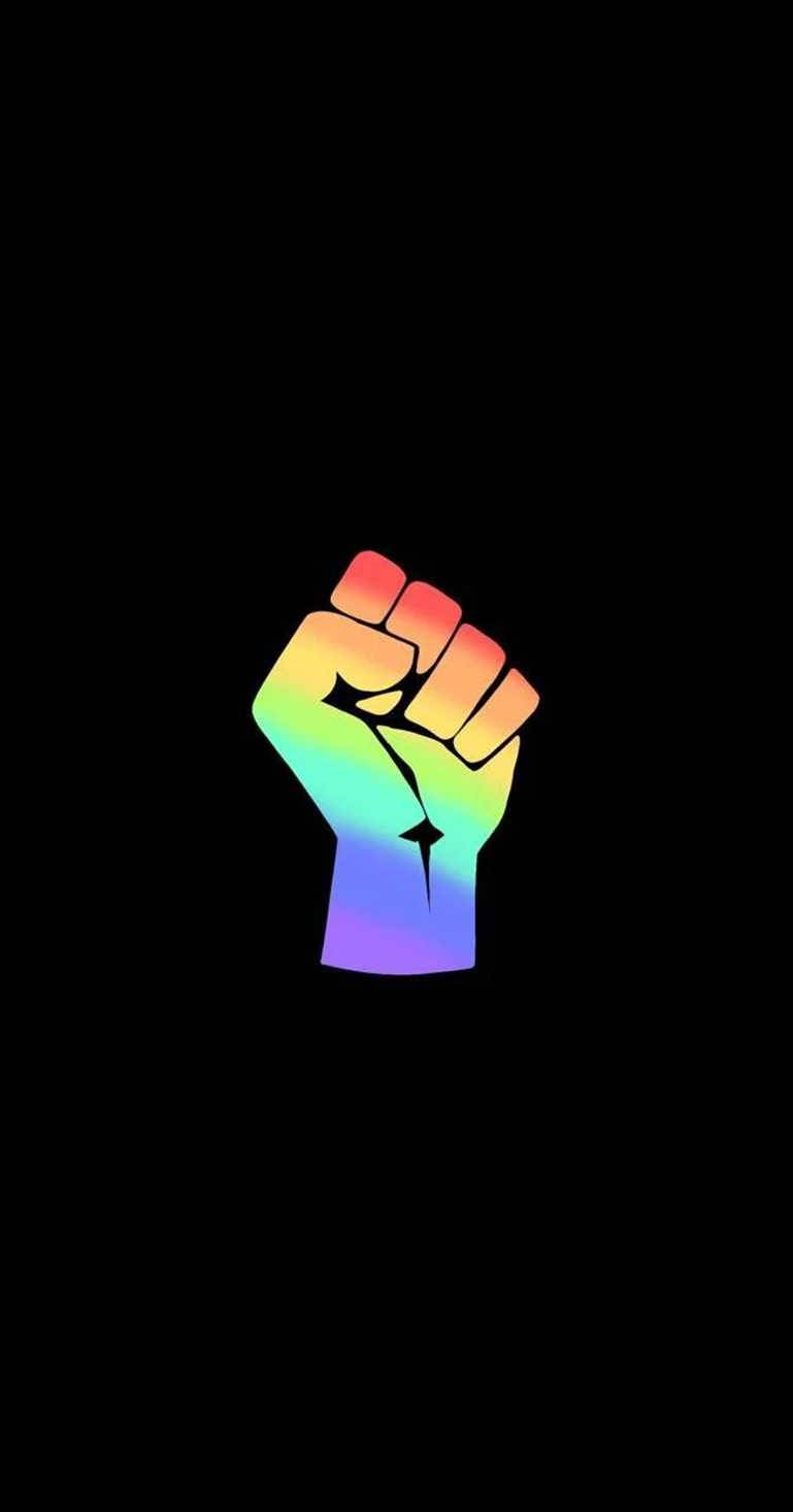 rainbow fist, black background, vibrant rainbow-colored, HD Phone Wallpaper