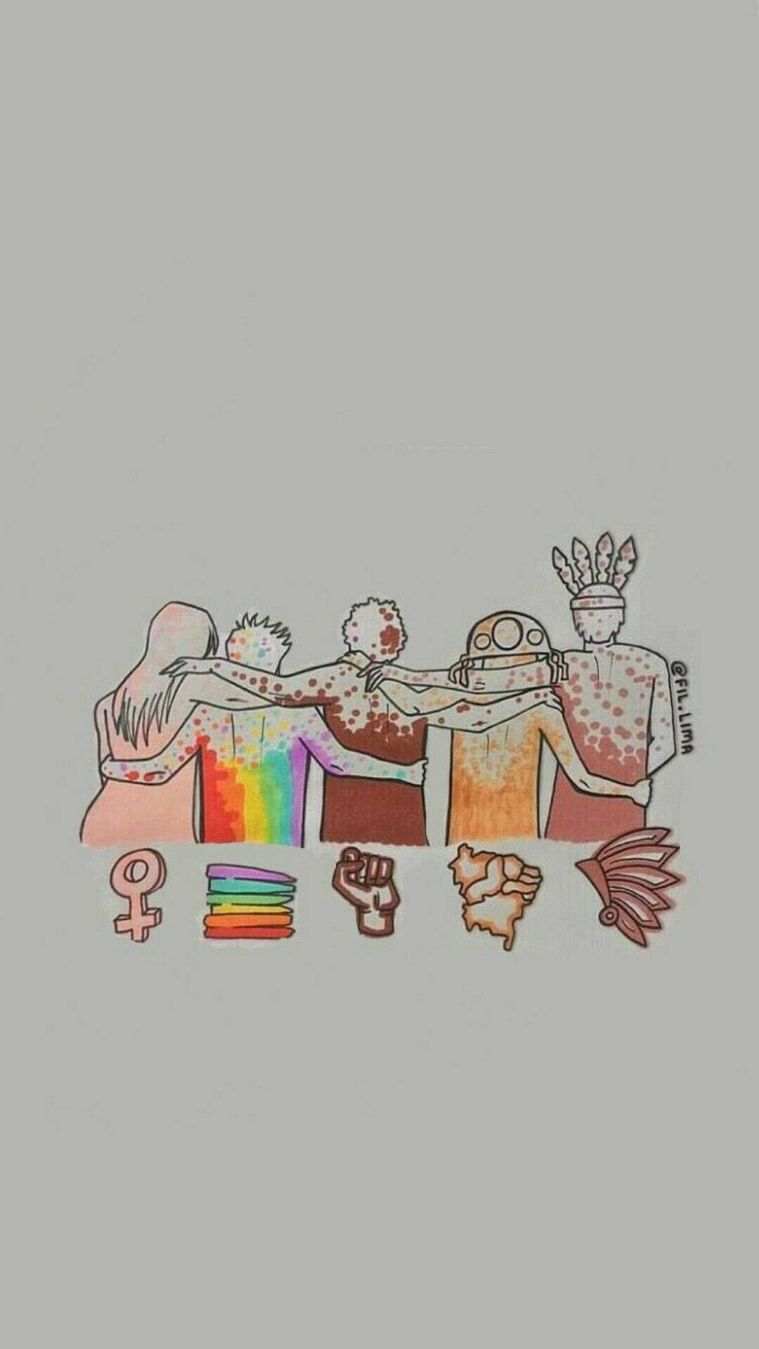 Aesthetic Lgbt, pride, gray background, Full HD Phone Wallpaper
