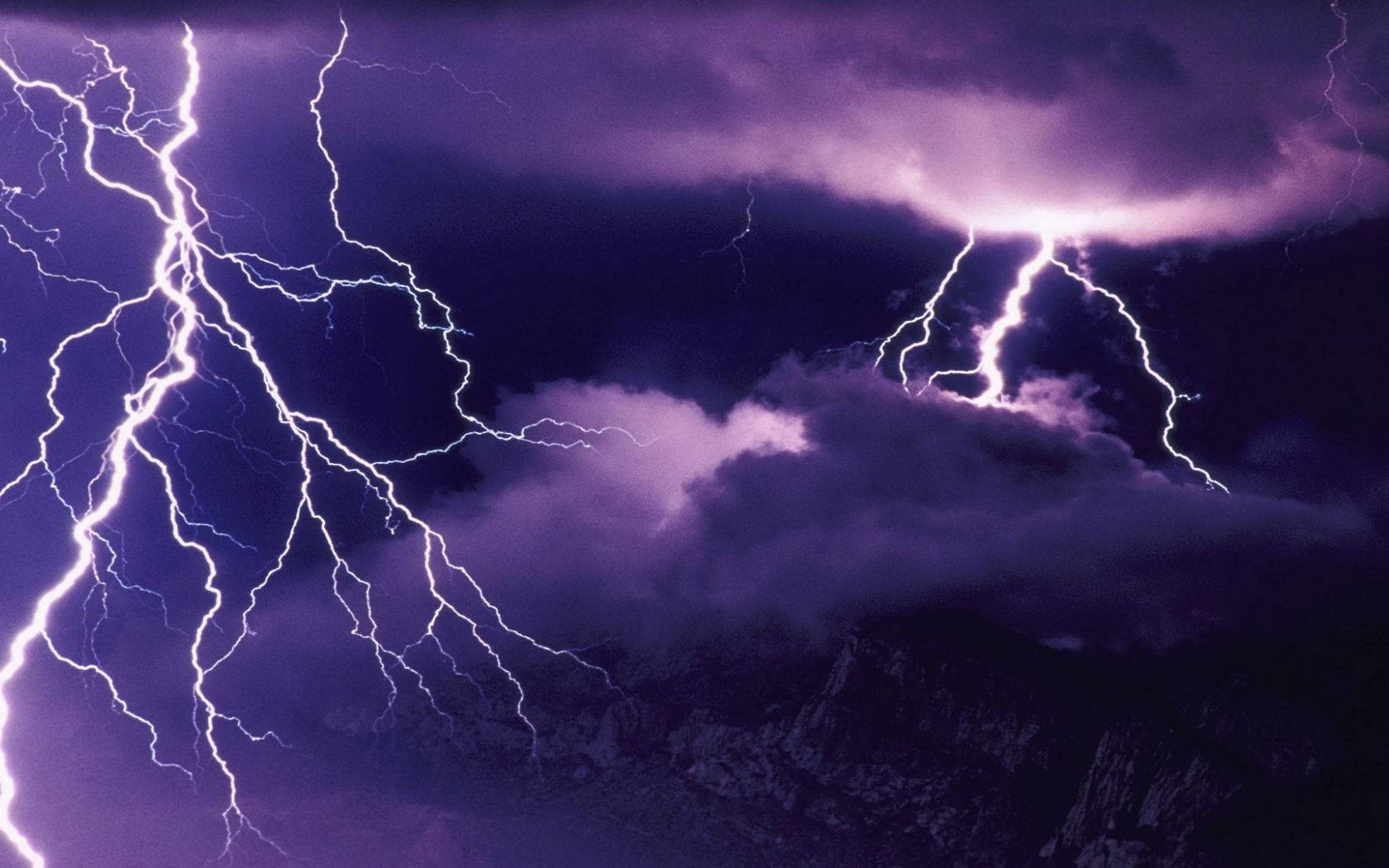 aesthetic lightning, purple lightning, stormy sky, HD Desktop Wallpaper