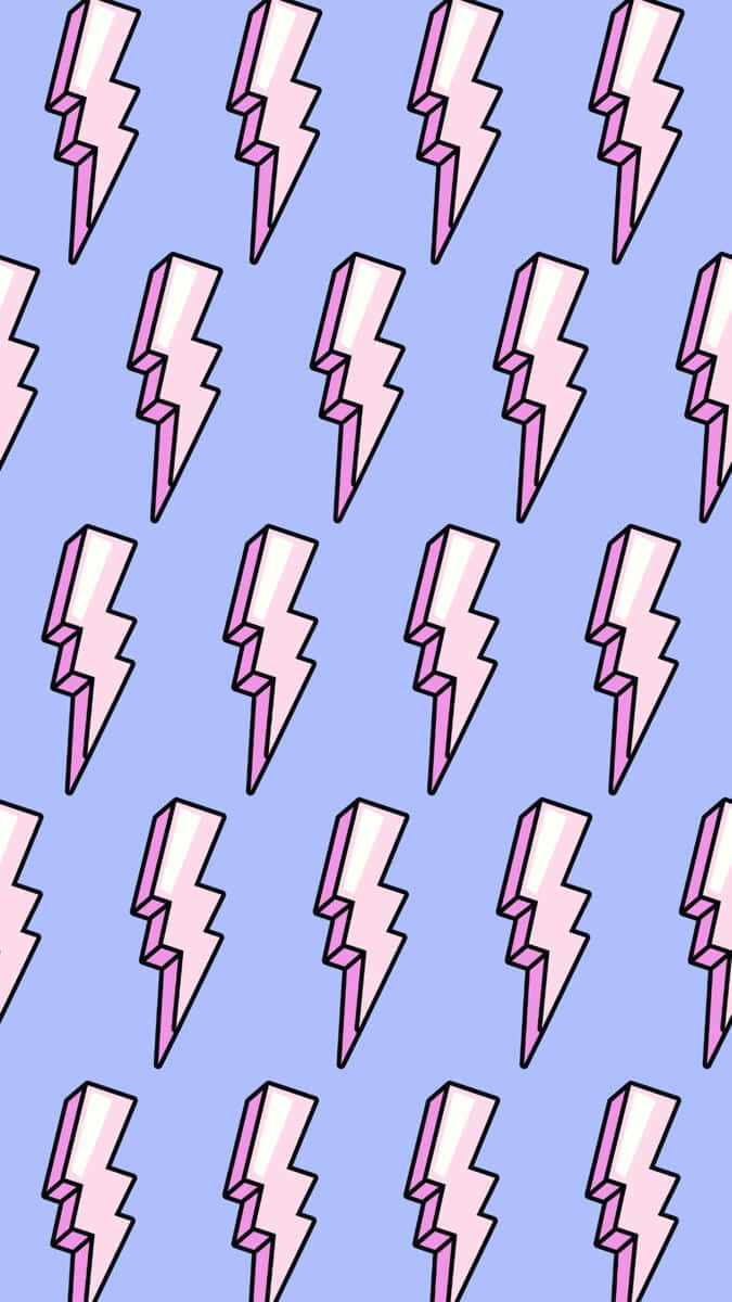 cyber purple lightning pattern, pink lightning bolts, 3d shading, SD Phone Wallpaper