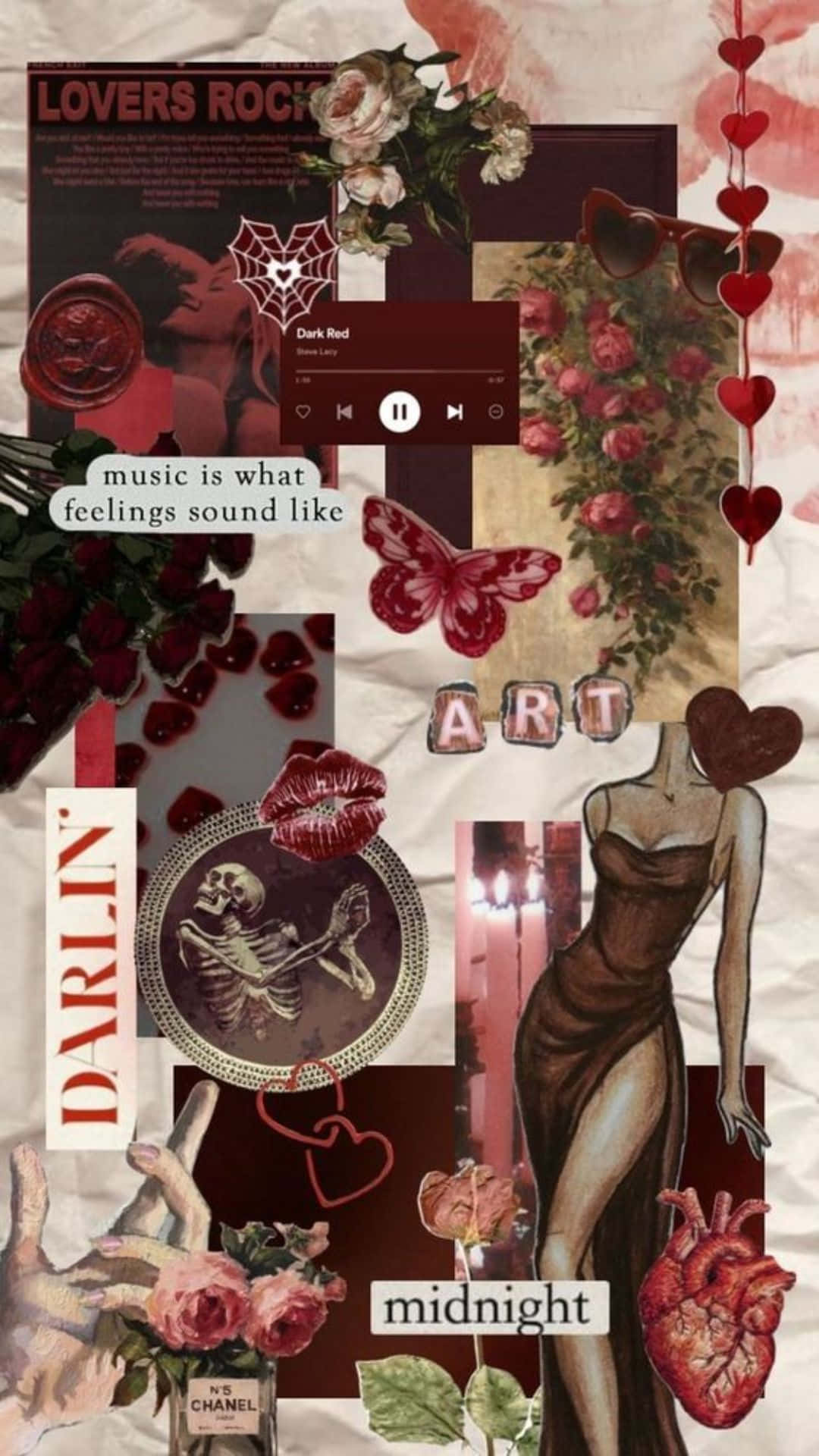 red roses, hearts, vintage art pieces, Full HD Phone Wallpaper
