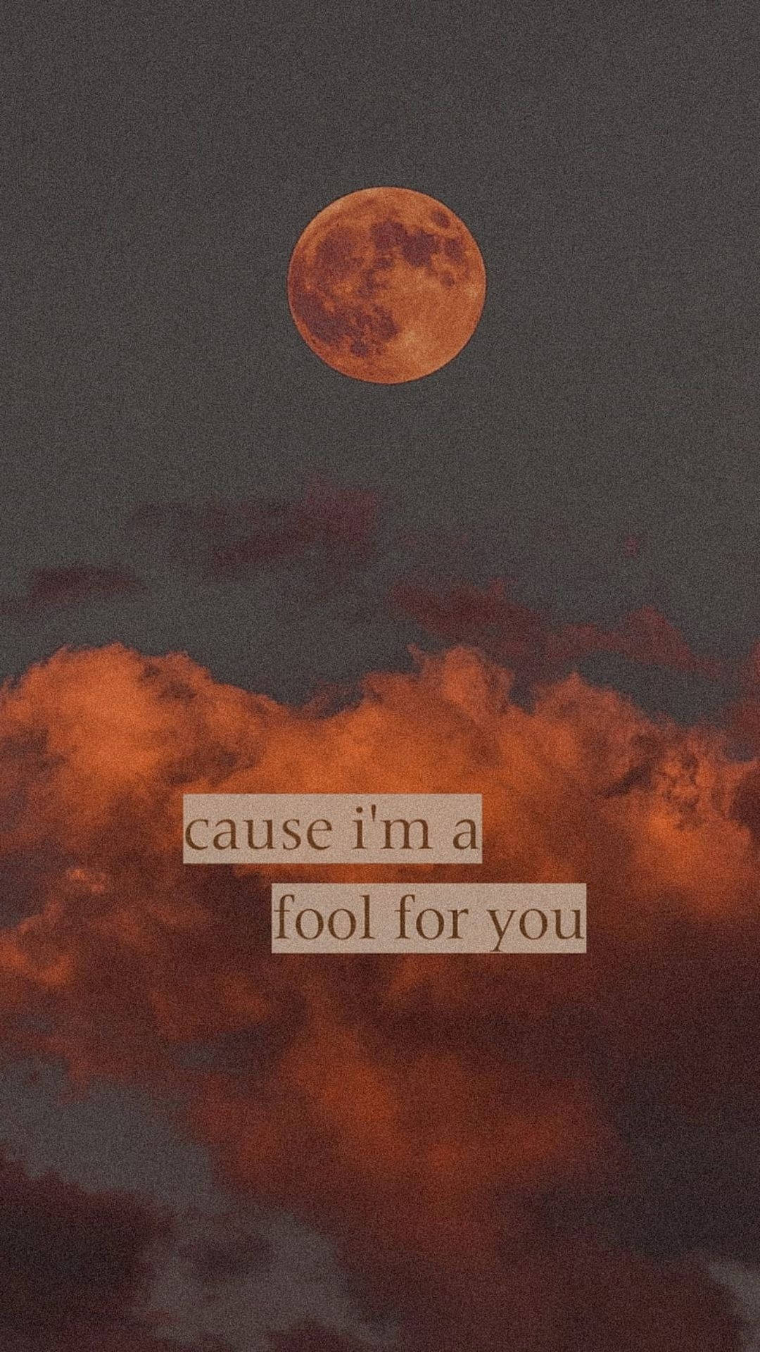 Aesthetic Love, full moon, fiery red clouds, Full HD Phone Wallpaper