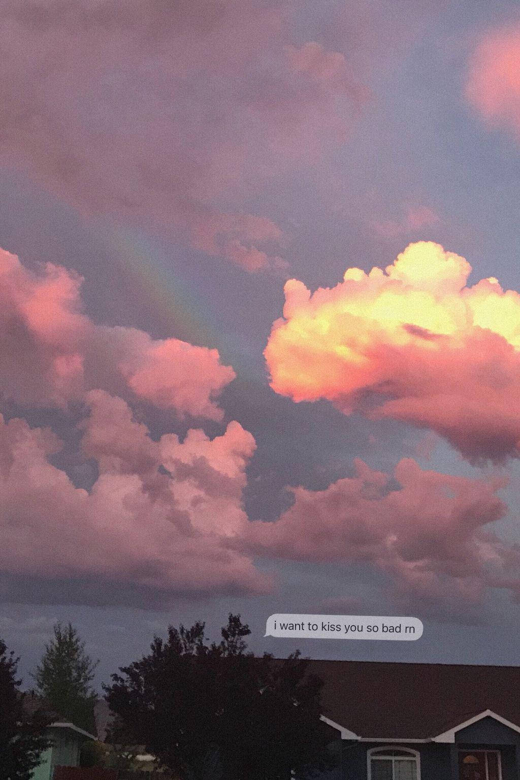Aesthetic Love, pastel clouds, twilight sky, HD Phone Wallpaper