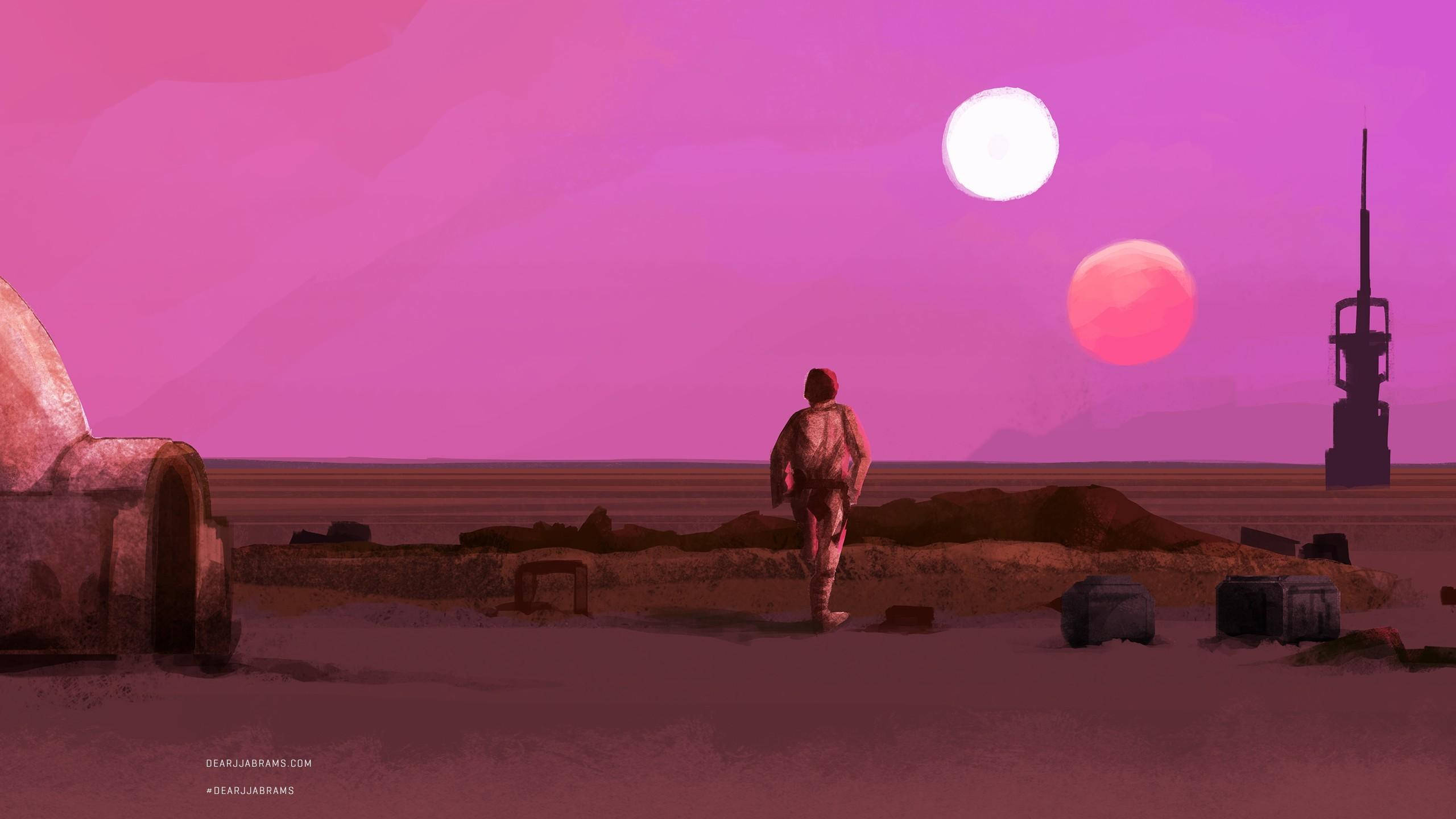 Aesthetic MacBook, Pink Moon, double sun, 2K Desktop Wallpaper