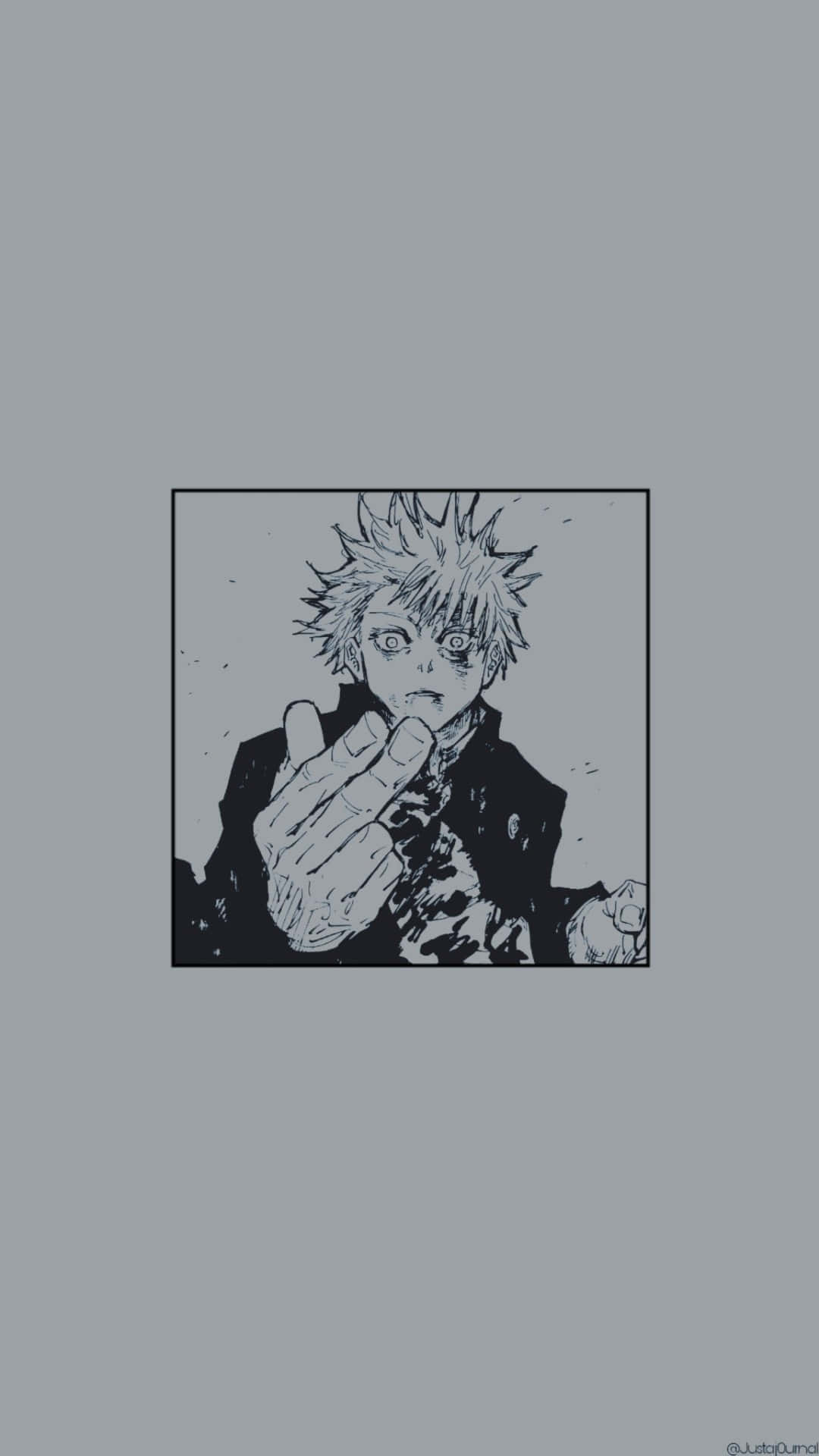 black and white, anime character, spiky hair, Full HD Phone Wallpaper