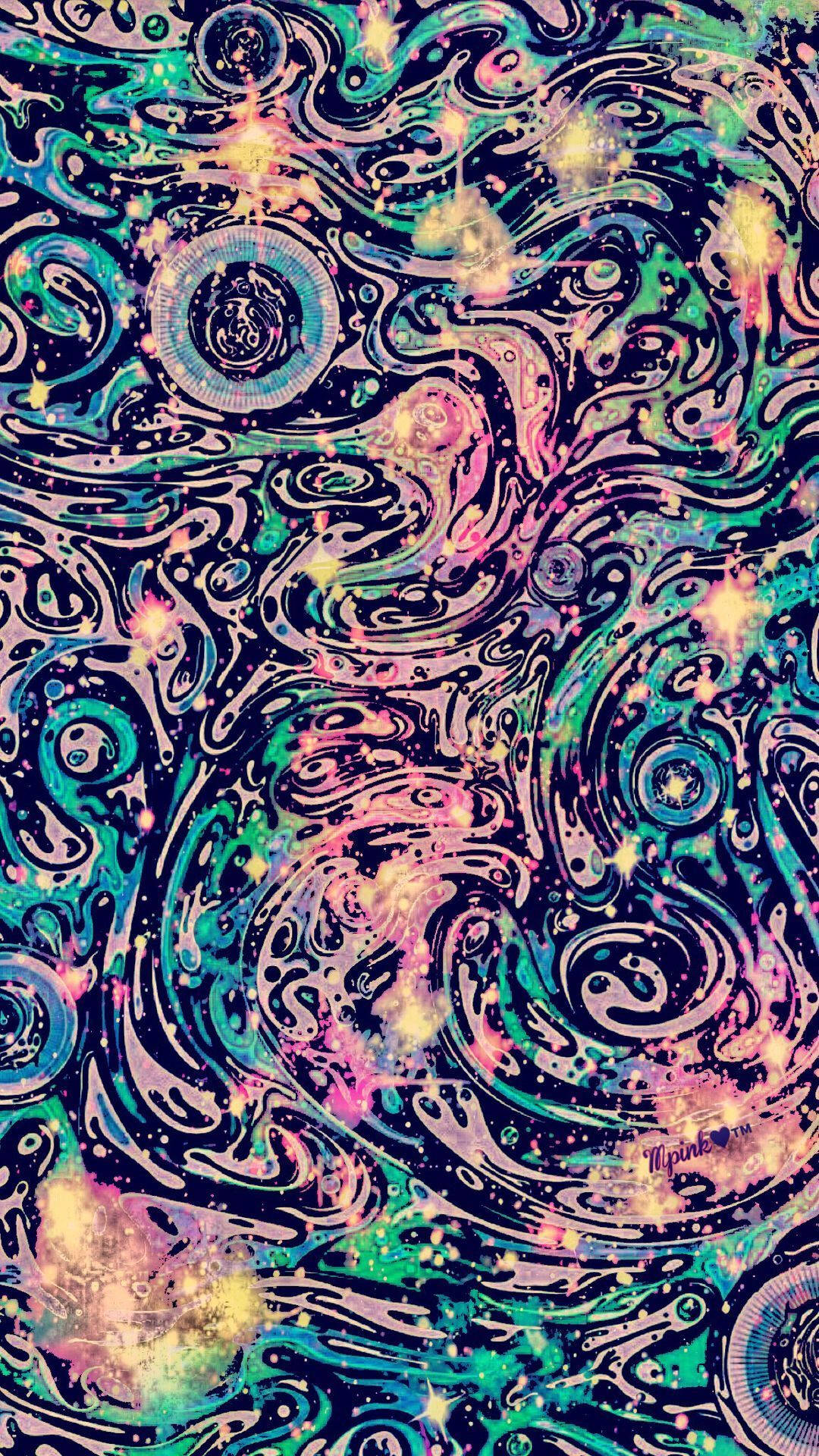 galaxy like aesthetic marble, teal, pink, Full HD Phone Wallpaper