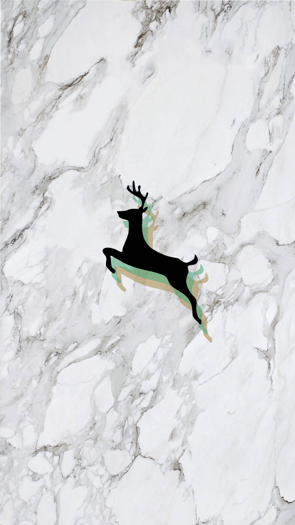 Deer, Marble, Black, Full HD Phone Wallpaper