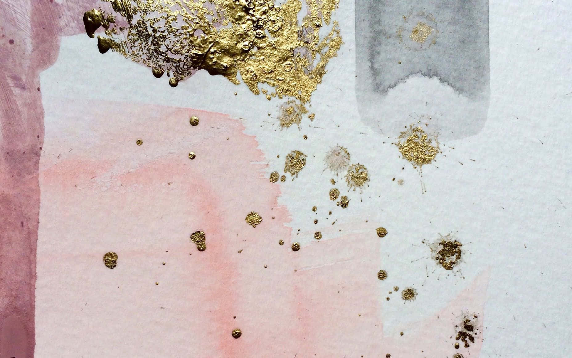 Aesthetic Marble Desktop Theme, soft pink and gray washes, gold leaf flakes, HD Desktop Wallpaper