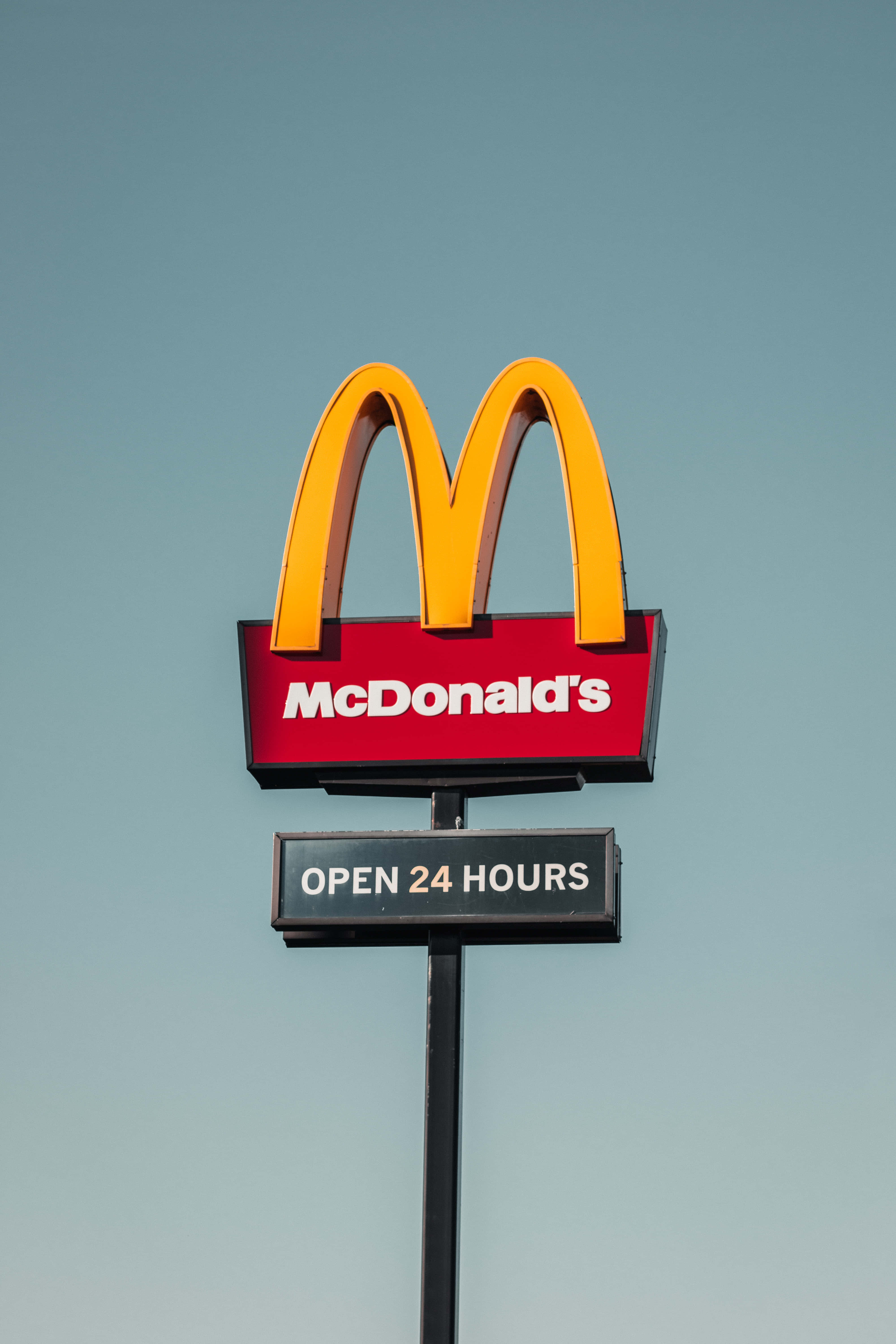 McDonalds, bright yellow, red sign, 5K Phone Wallpaper
