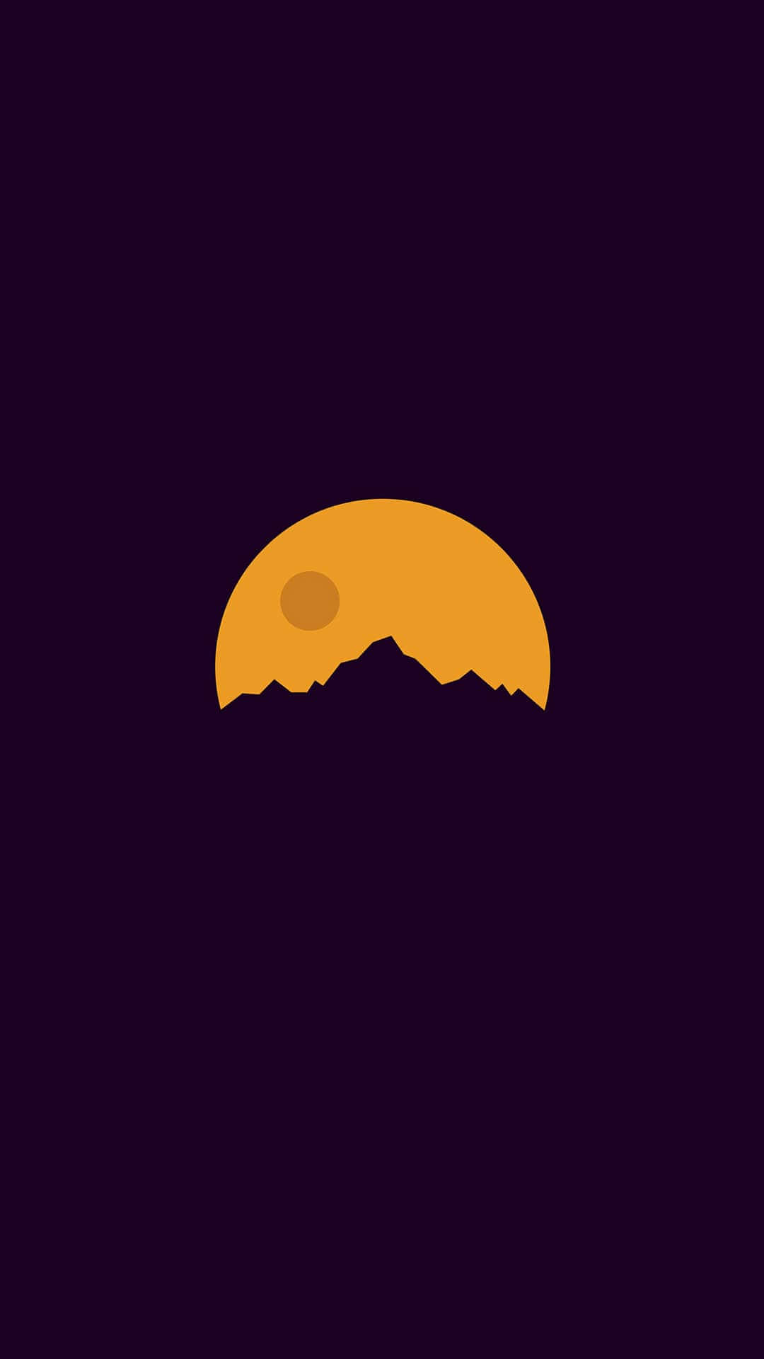 minimalist silhouette, jagged mountains, deep purple sky, Full HD Phone Wallpaper
